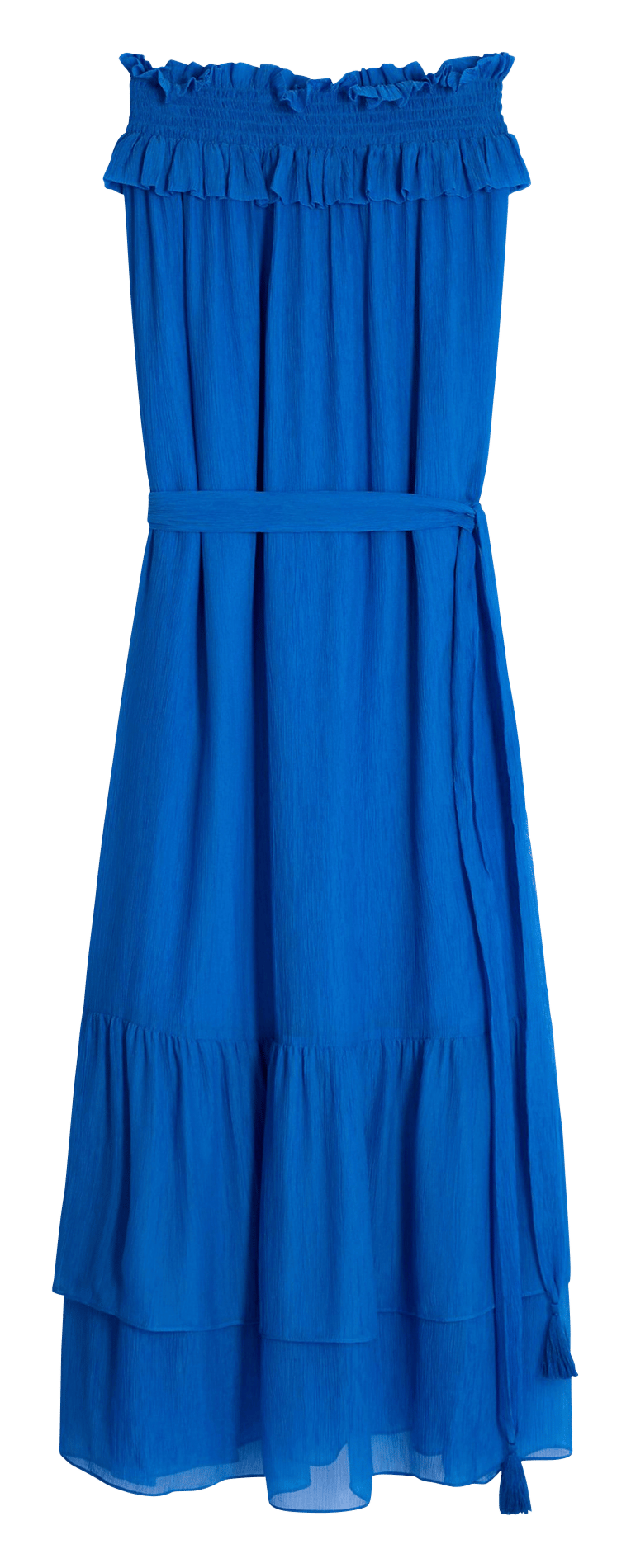 Robe longue bustier à volants VANESSA BRUNO Bleu