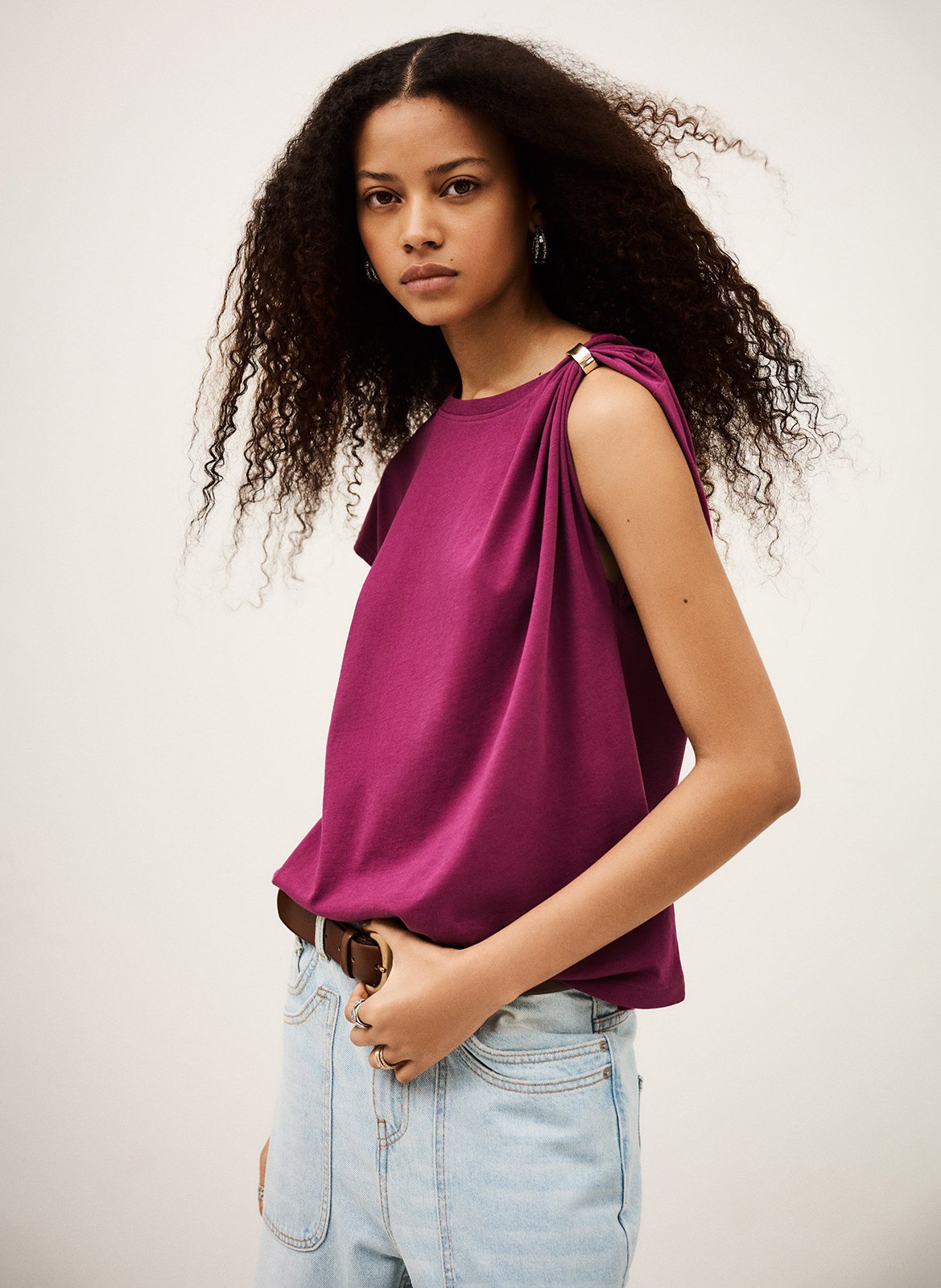 Tee-shirt col rond  BA&SH Violet