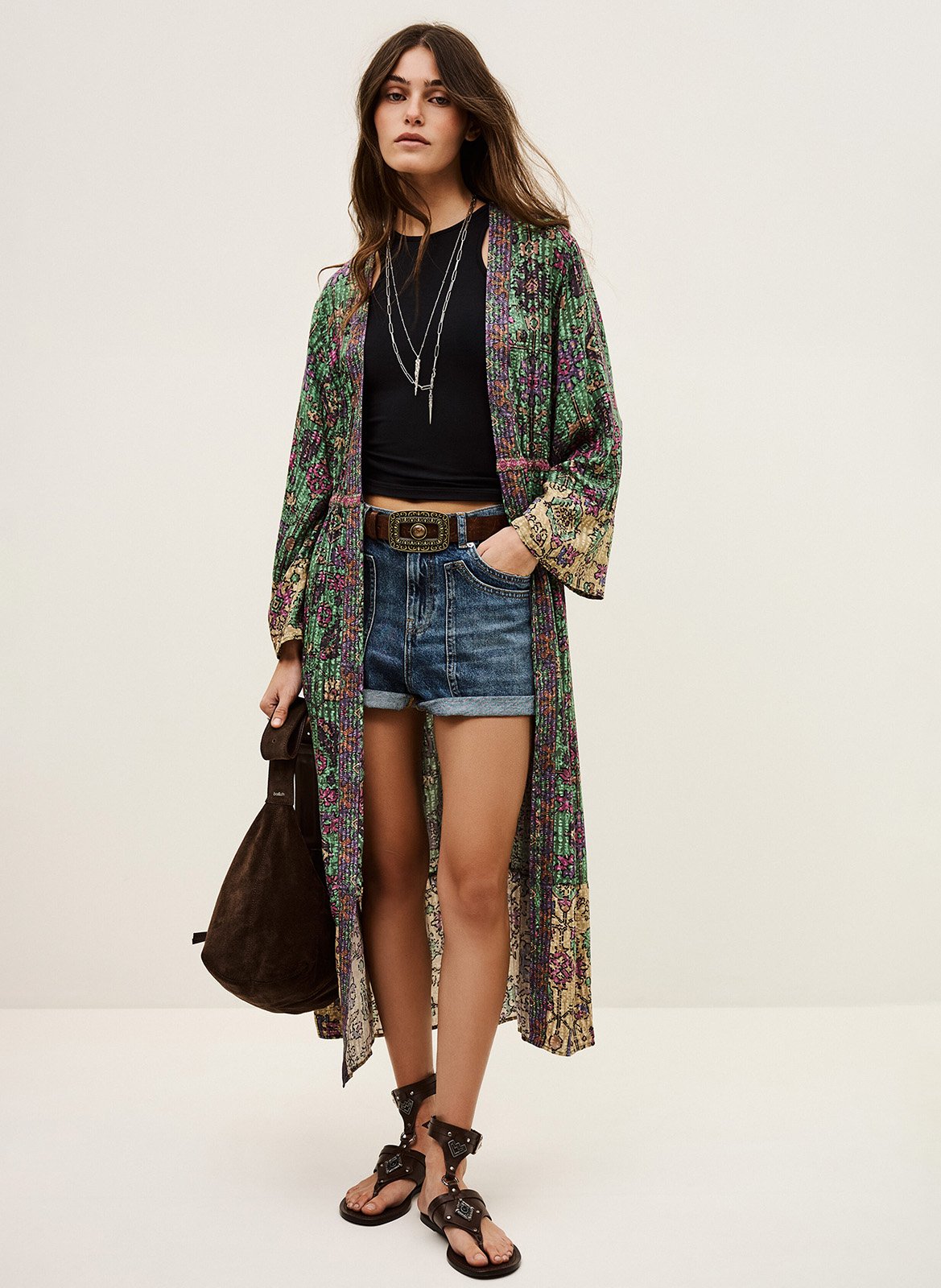 Kimono long imprimé BA&SH Vert