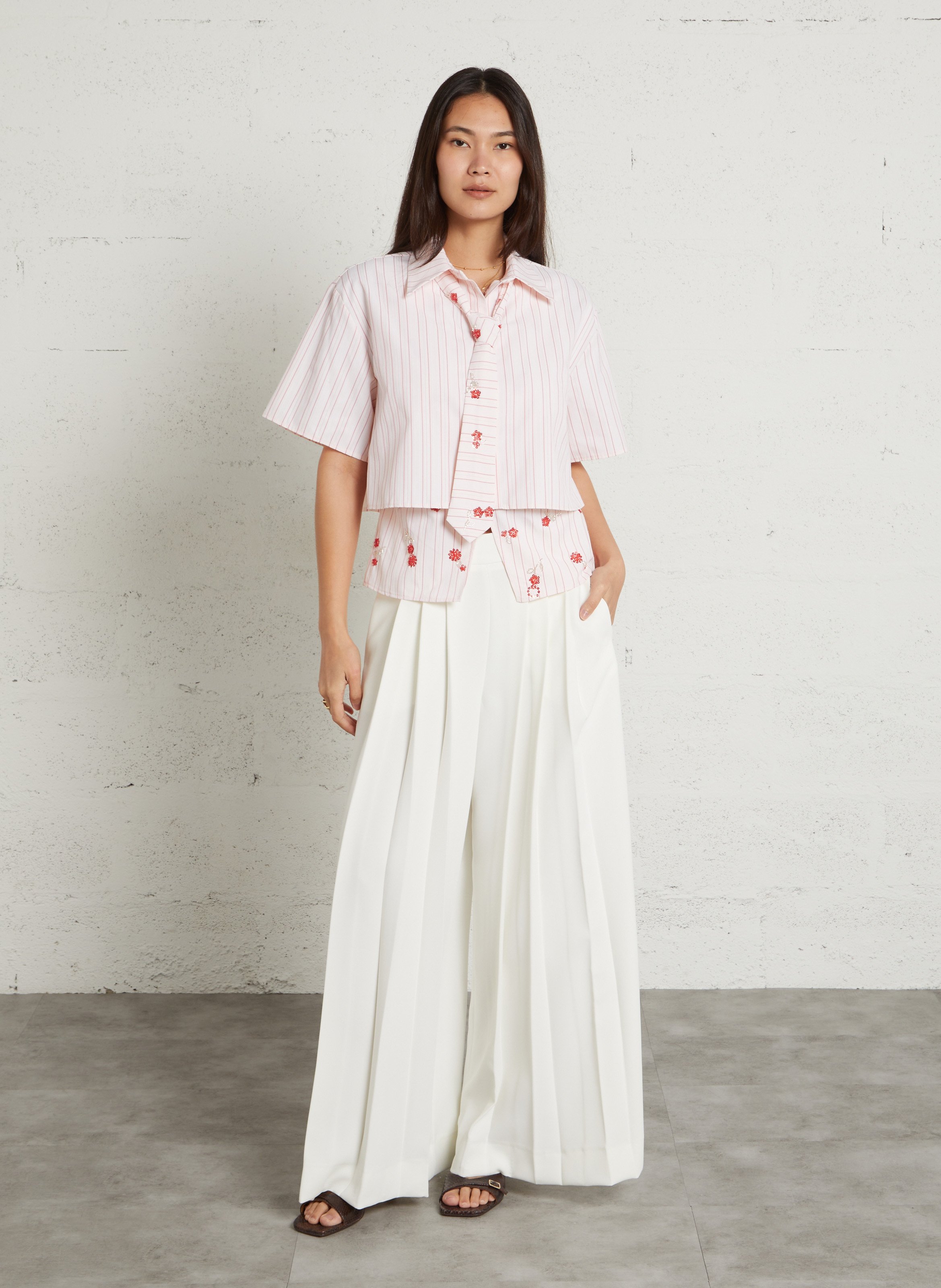 Striped 3-in-1 shirt with embroidery IMPERIAL Pink