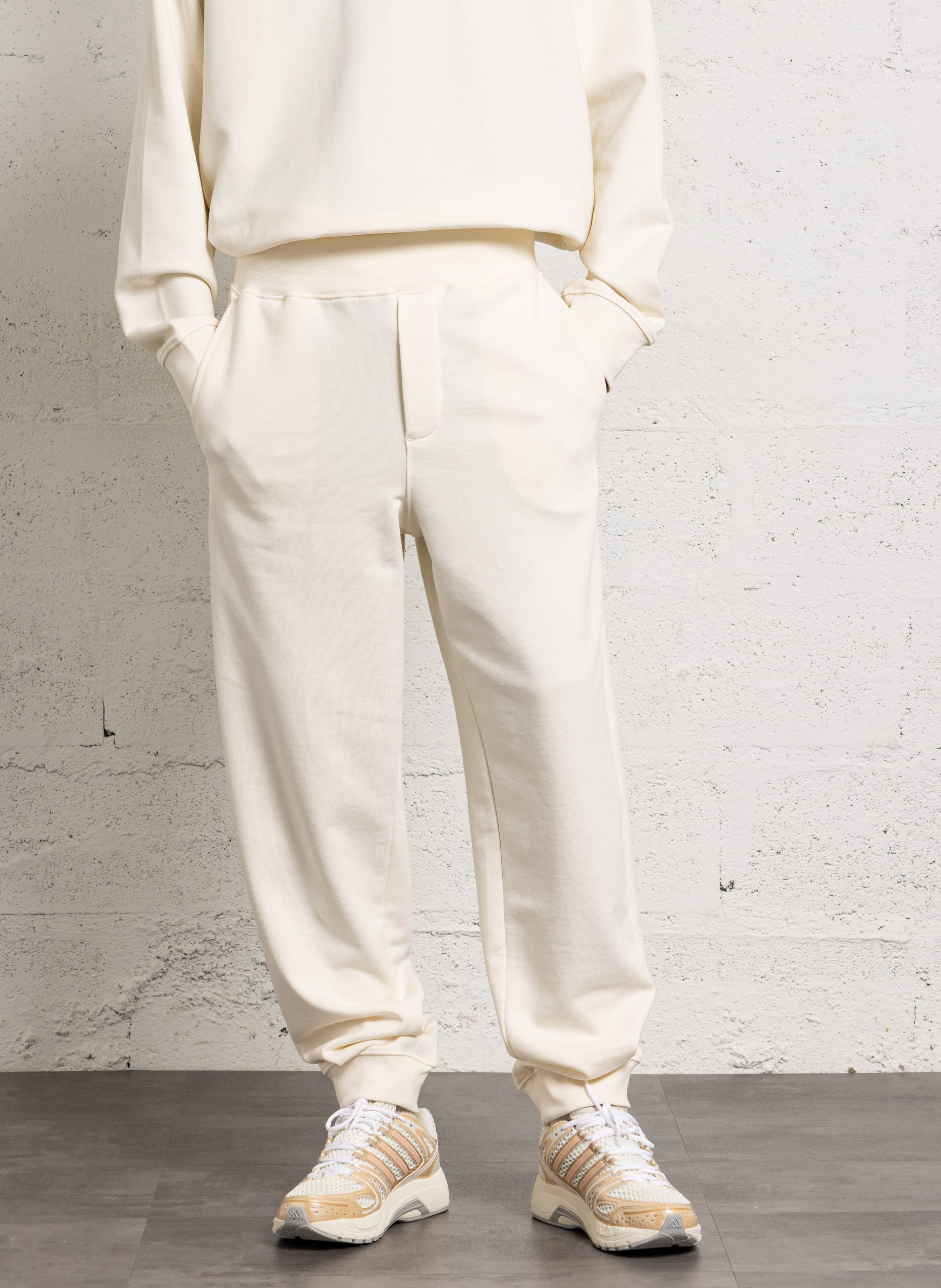 High-waisted cotton joggers AU PRINTEMPS PARIS Beige