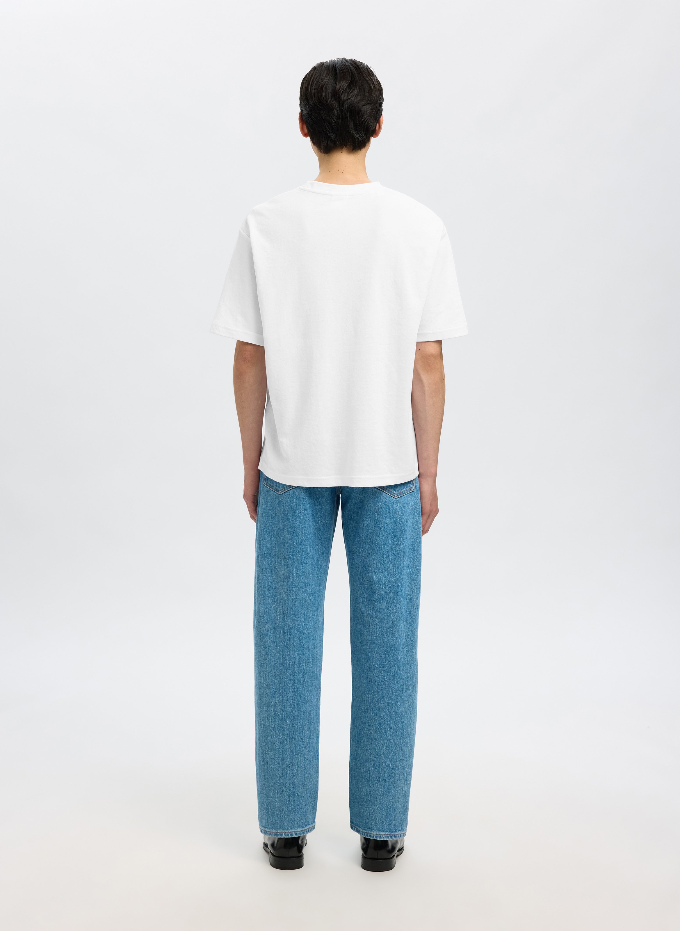 Oversize T-Shirt aus Bio-Baumwollmischung SELECTED Weiss
