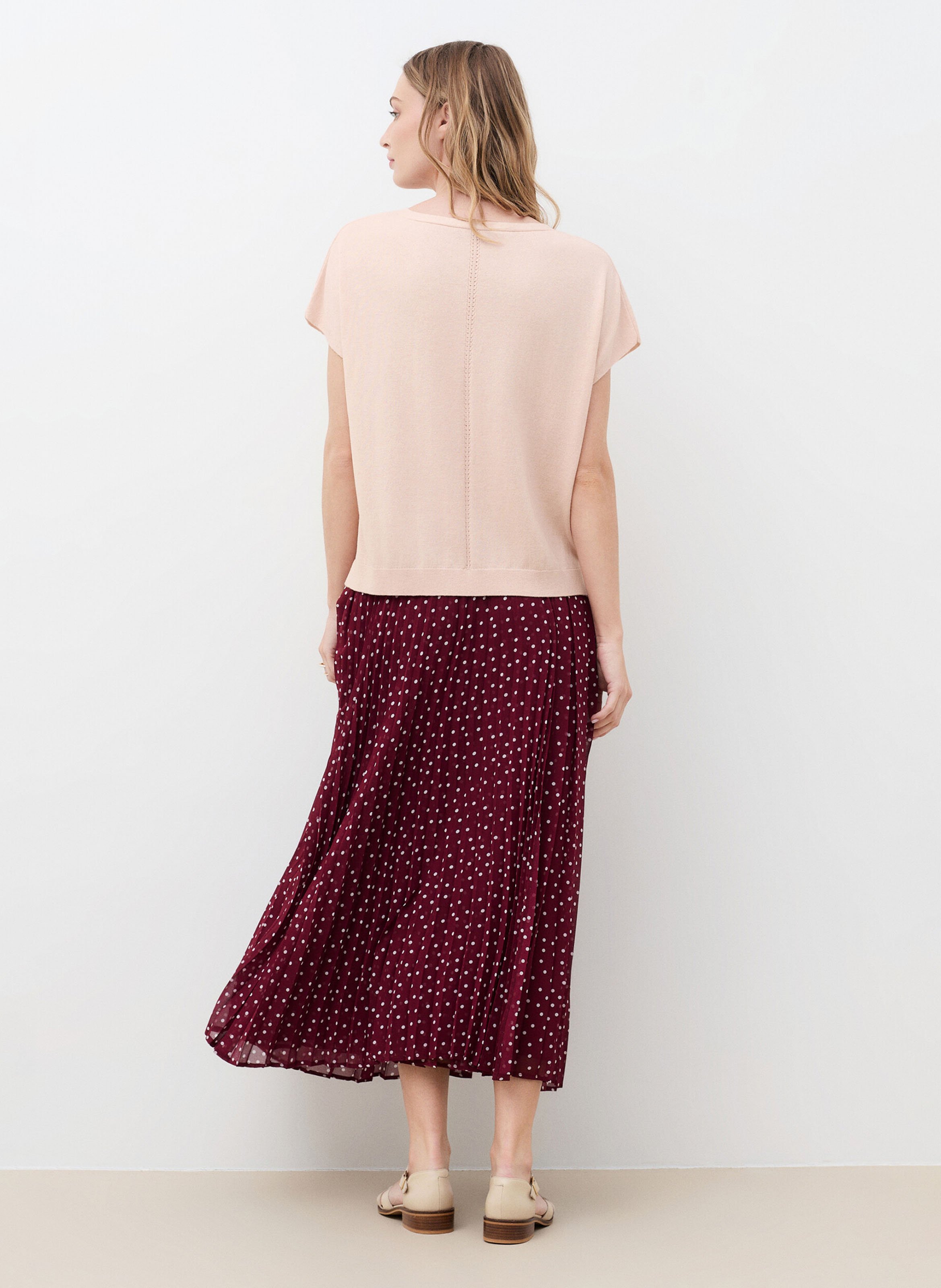 Pull col rond en laine mélangée CAROLL Rose