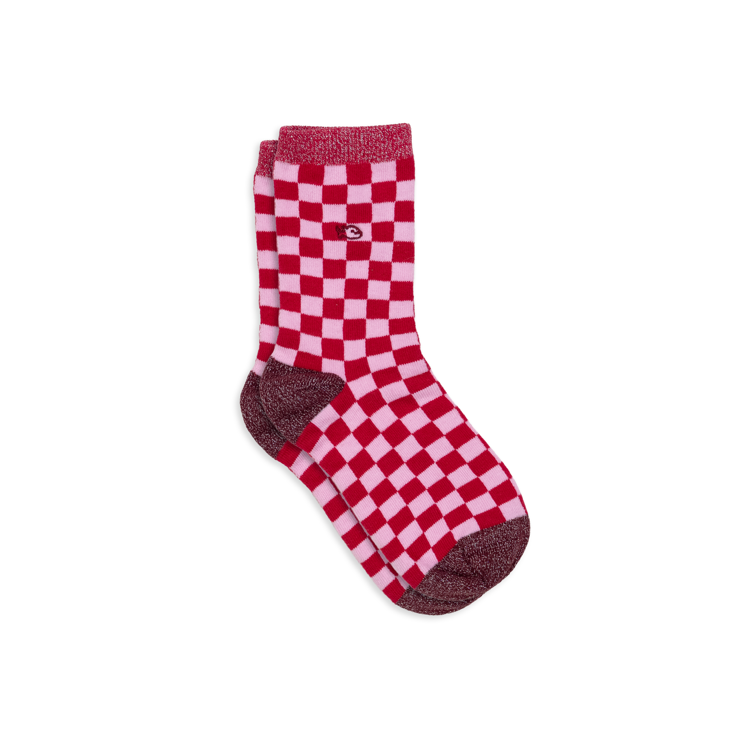 Checked combed cotton socks BILLYBELT Red