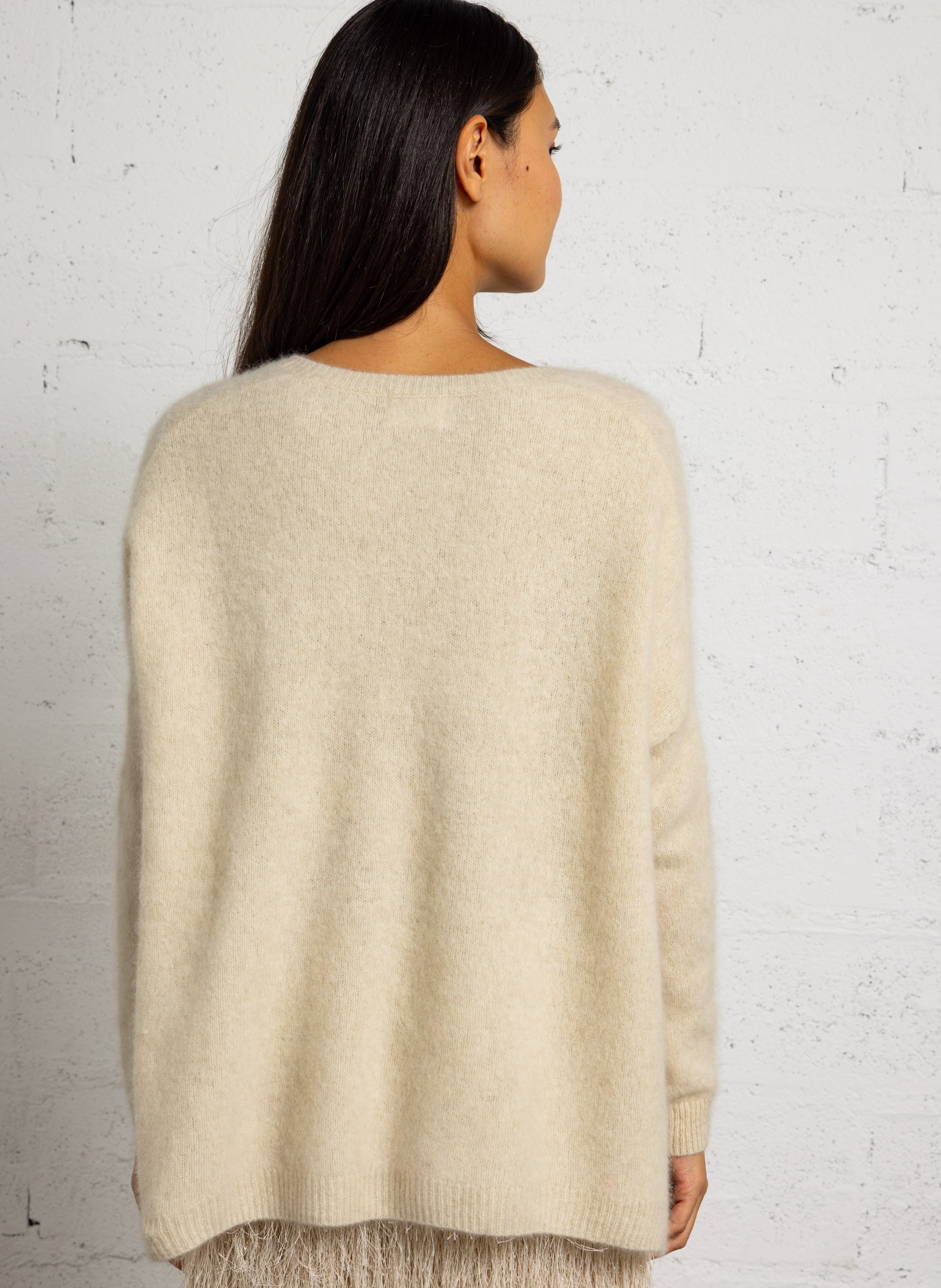 V-neck wool sweater BELLA JONES Beige