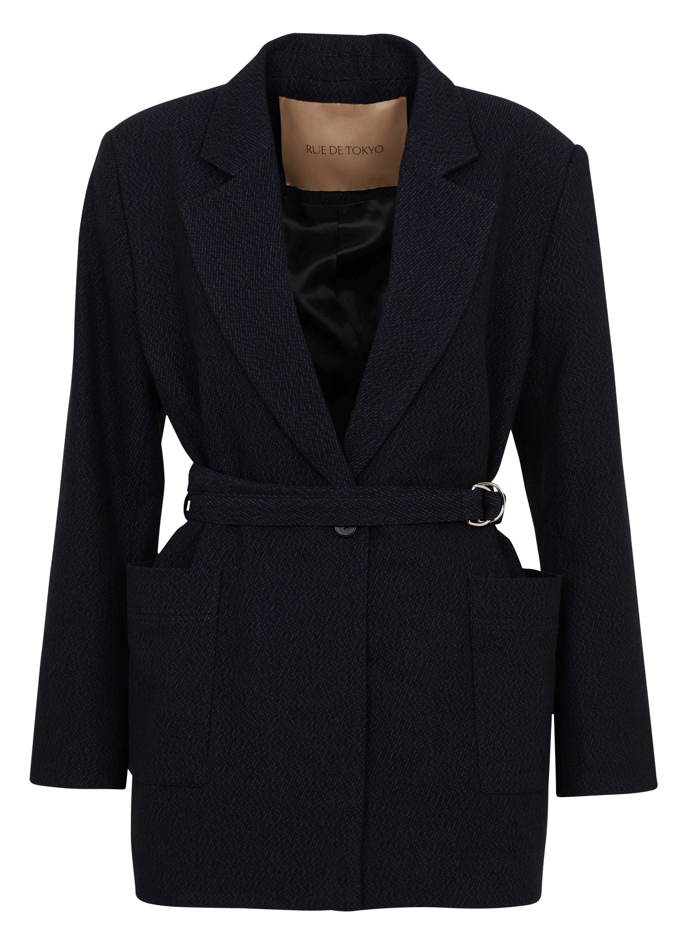 Blazer ceinturé en coton mélangé RUE DE TOKYO Bleu