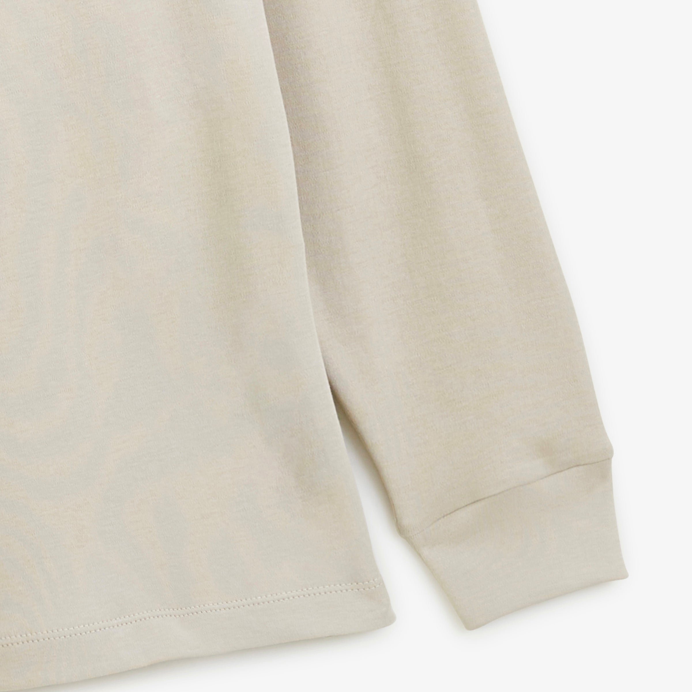 Zip-up long-sleeve polo in beige travertine interlock cotton. SERGE BLANCO Beige