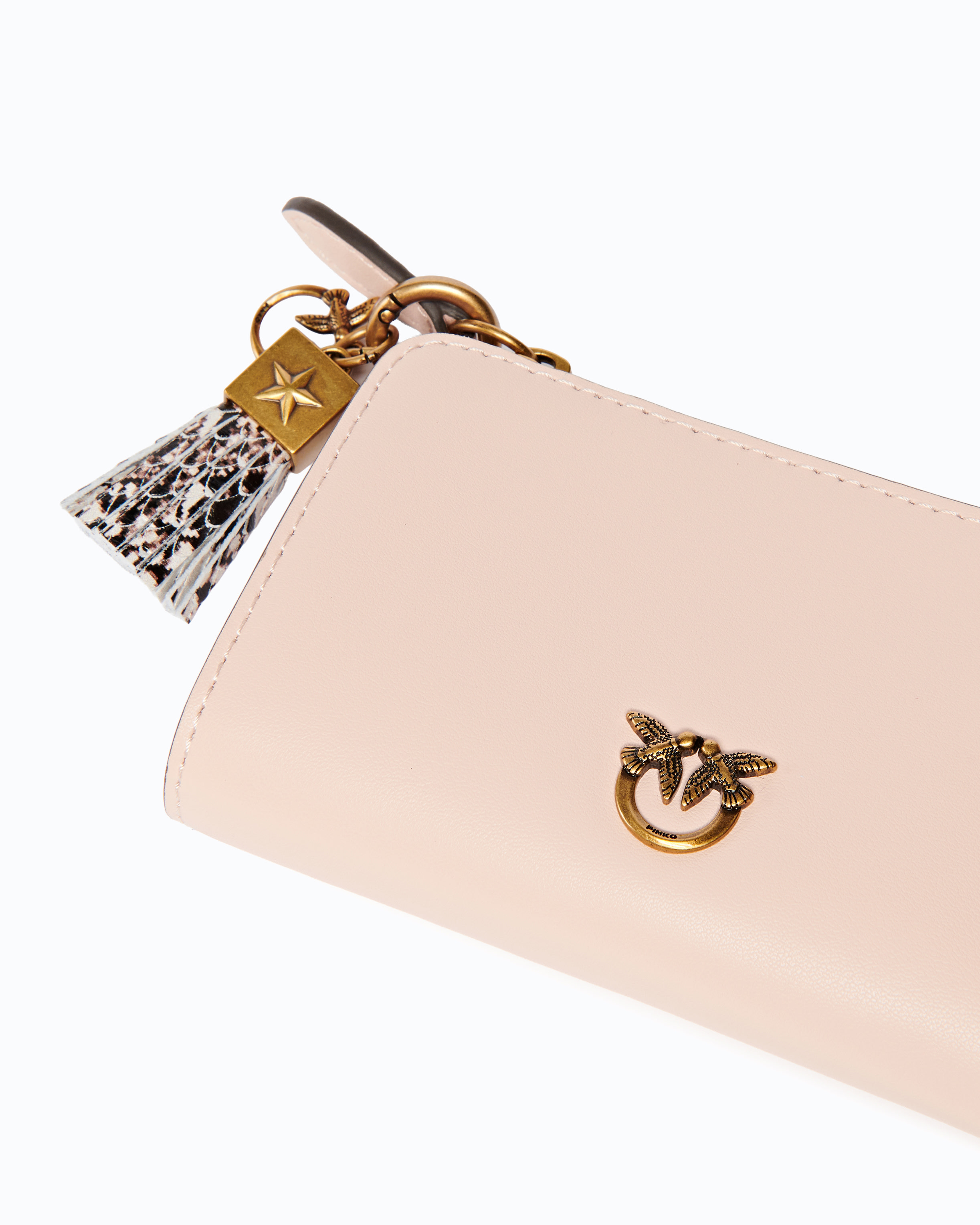 Leather mini wallet with tassel PINKO Multicolored