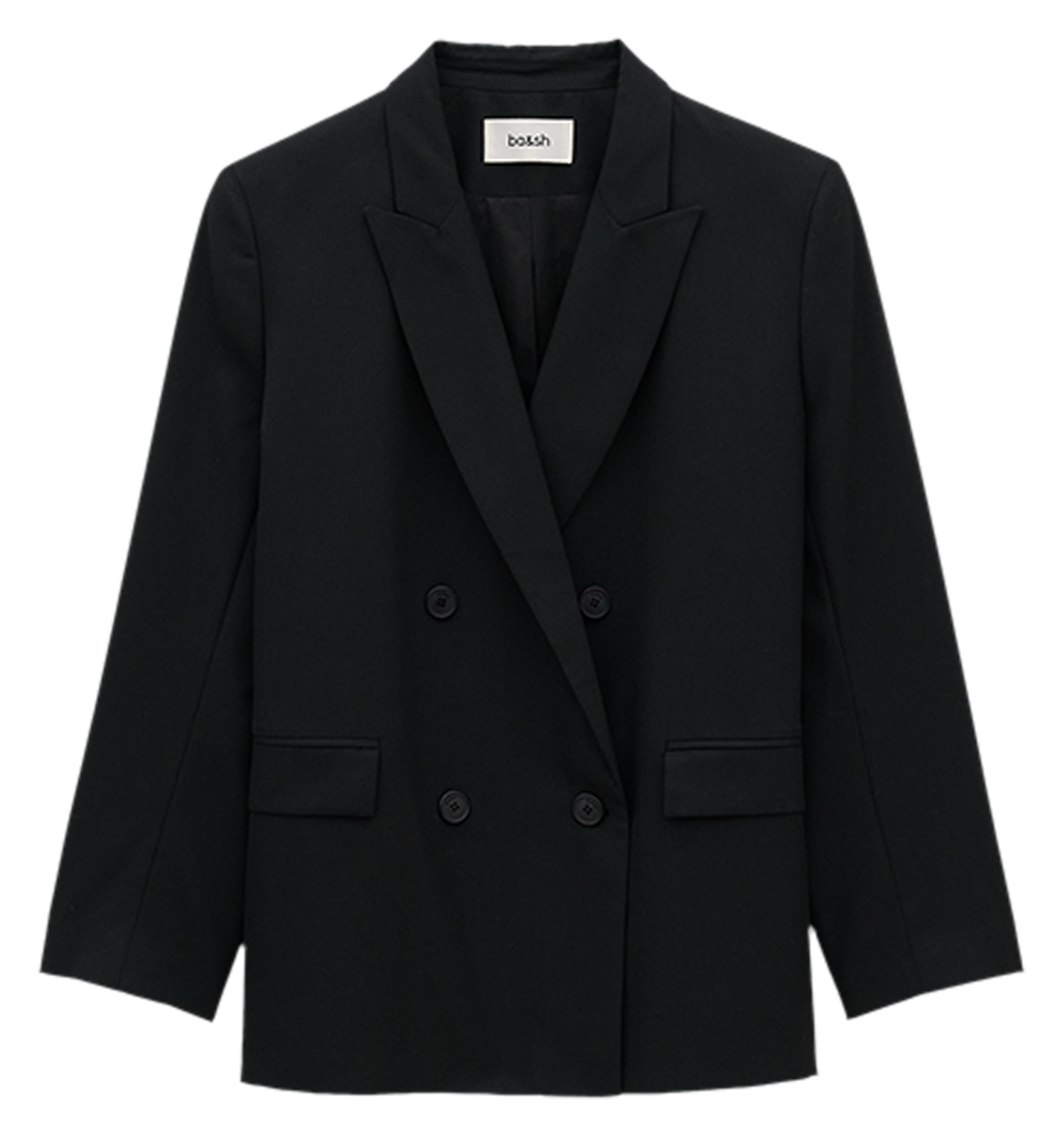 Blazer droit col tailleur uni BA&SH Noir