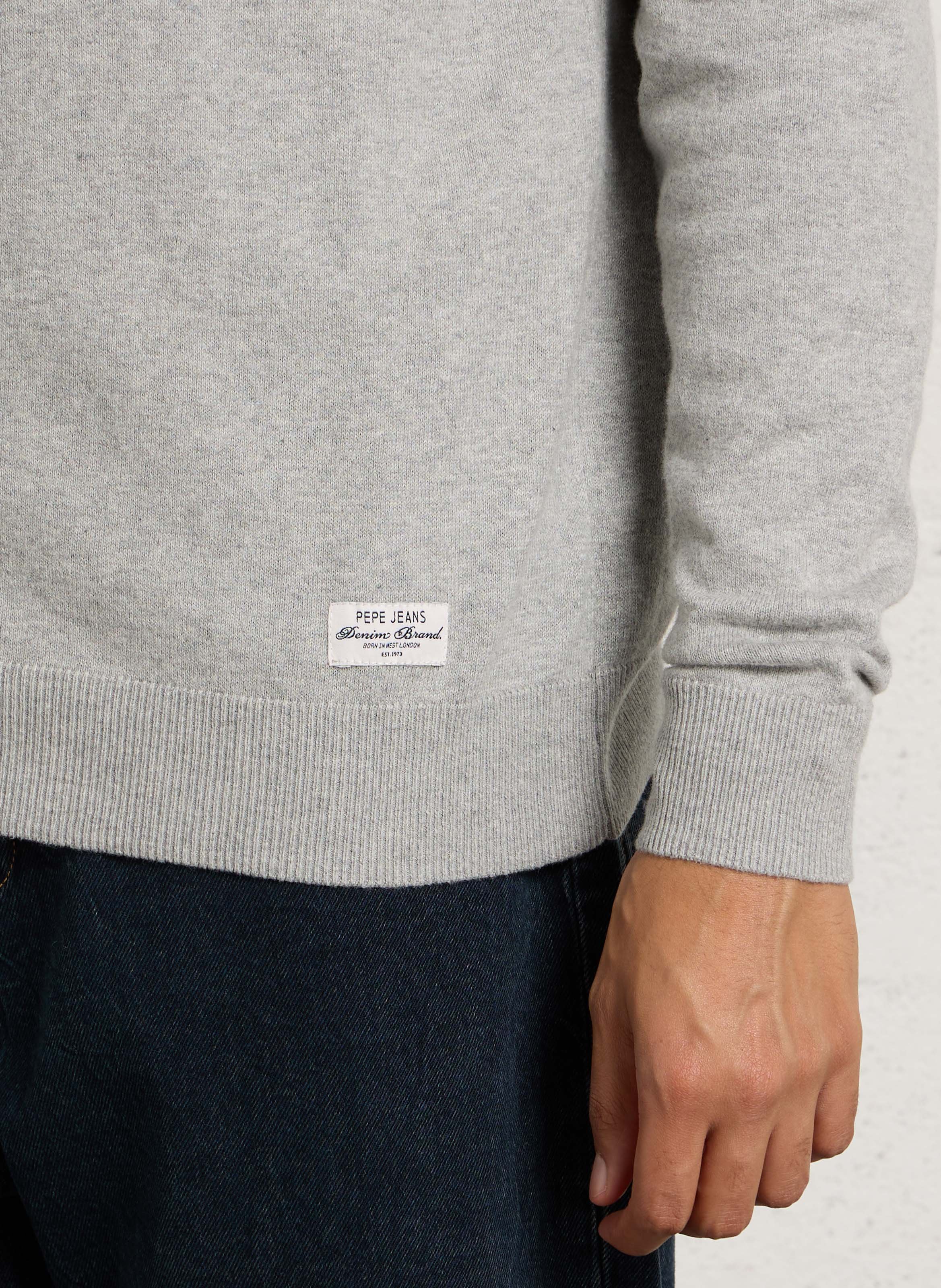 Strickjacke aus Baumwoll-Mix mit Stehkragen PEPE JEANS Grau