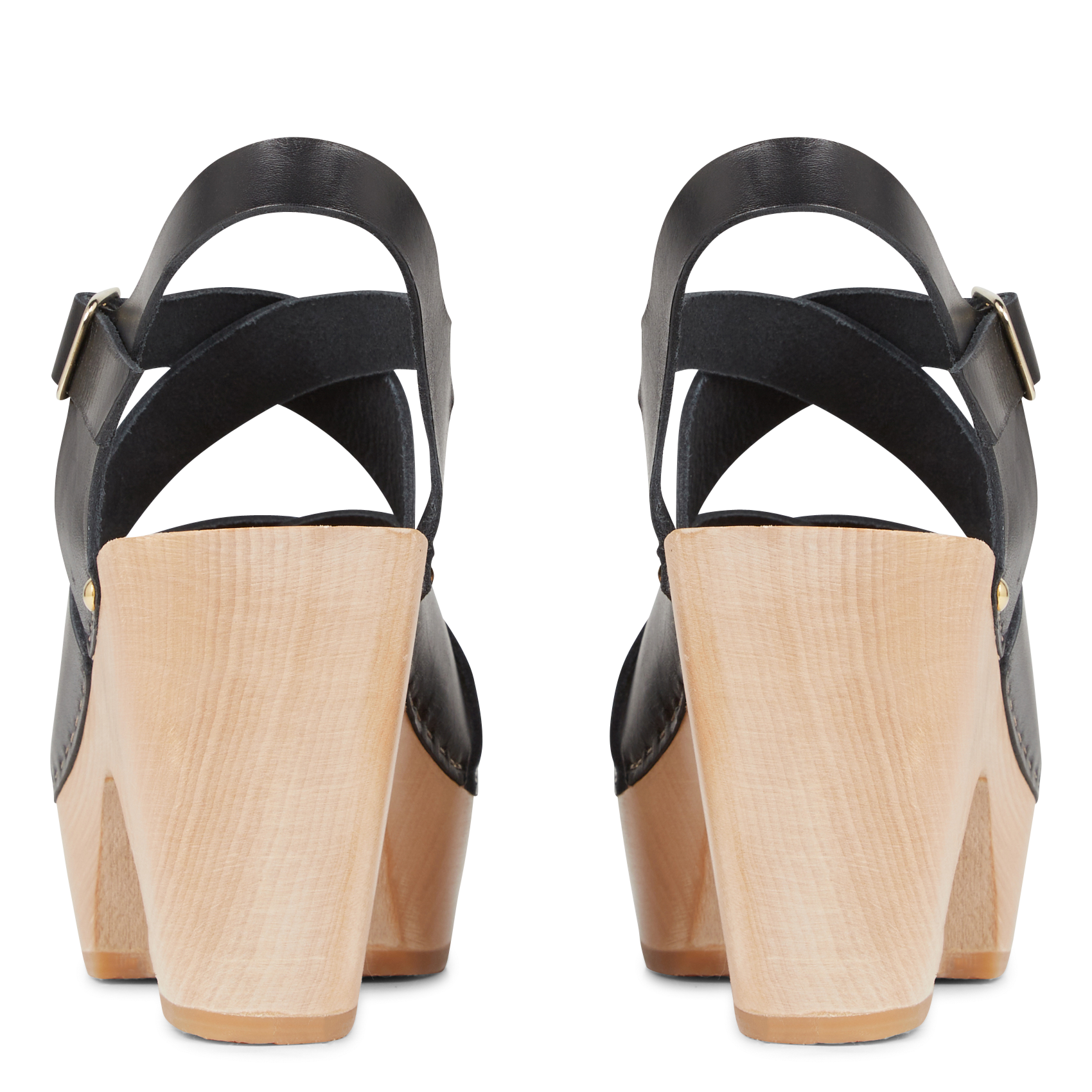 Leren sandalen met hak SABOTS YOUYOU Zwart