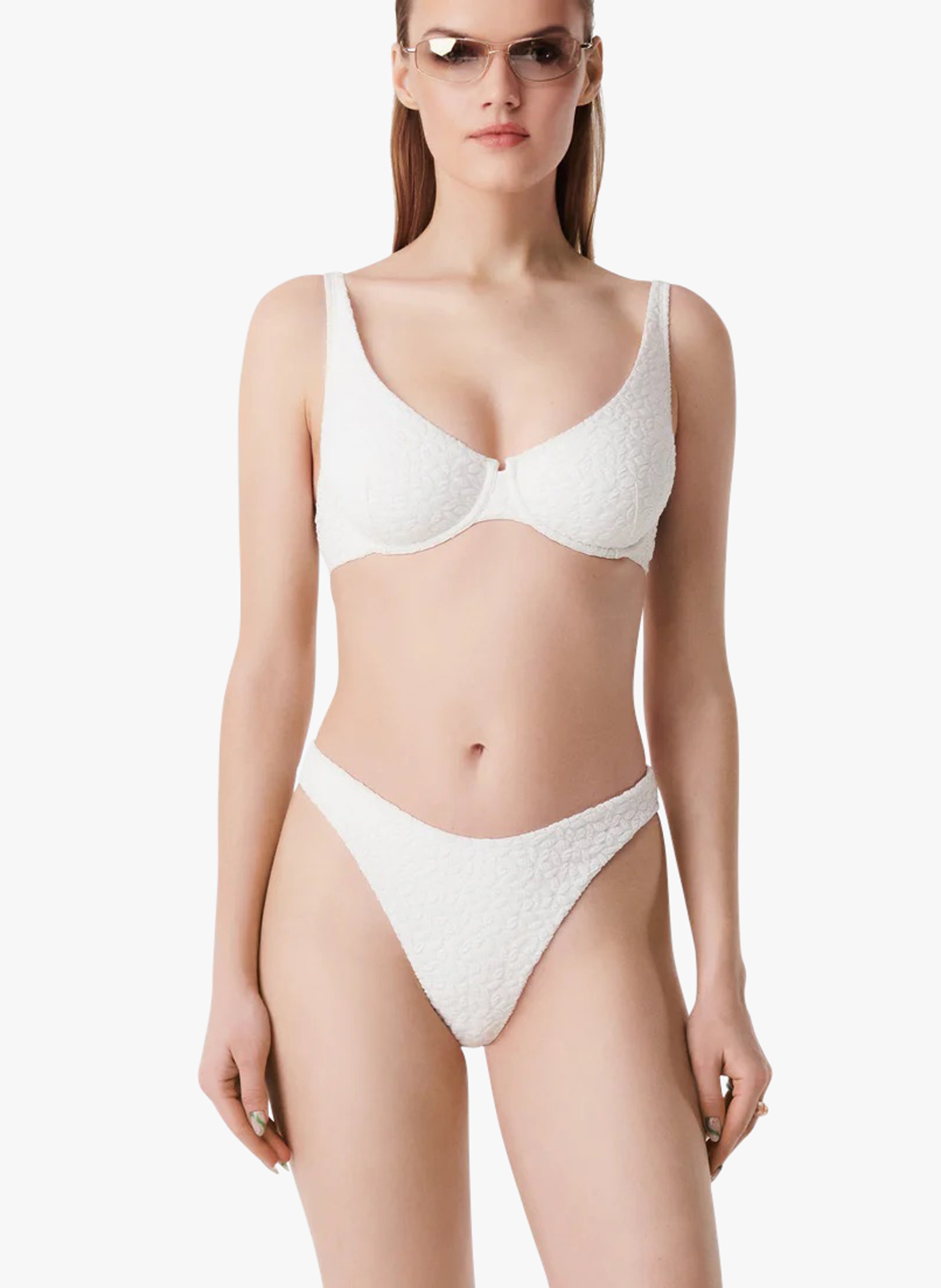 Jacquard bikini bottoms ICONE White