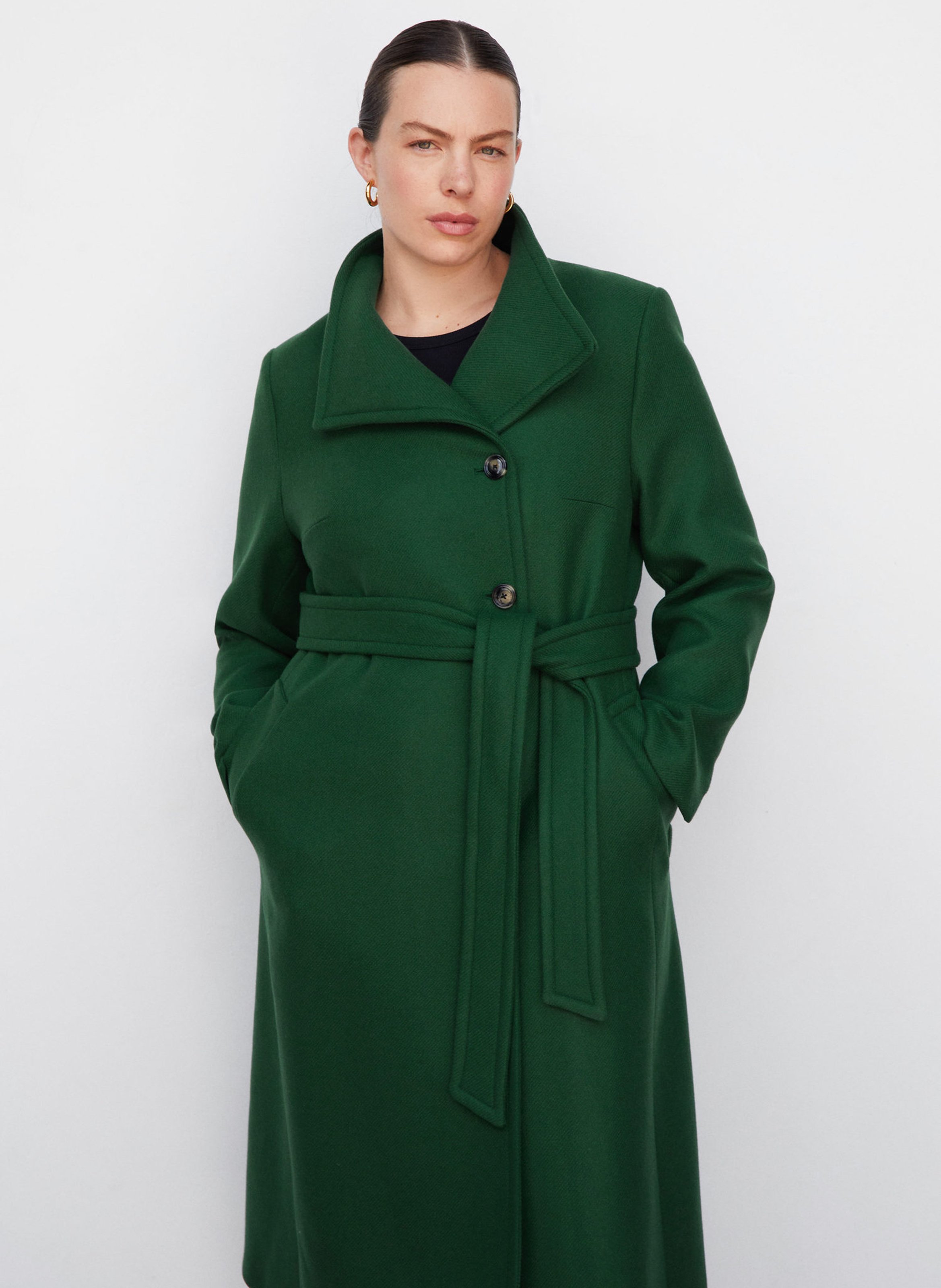 Manteau vert femme mango new arrivals