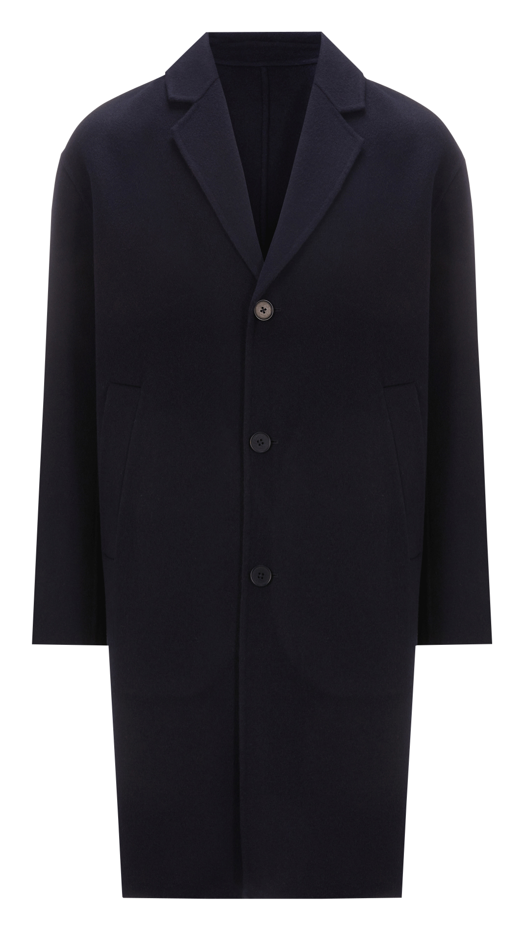 Langer, gerade geschnittener Wollmantel SAISON 1865 Blau