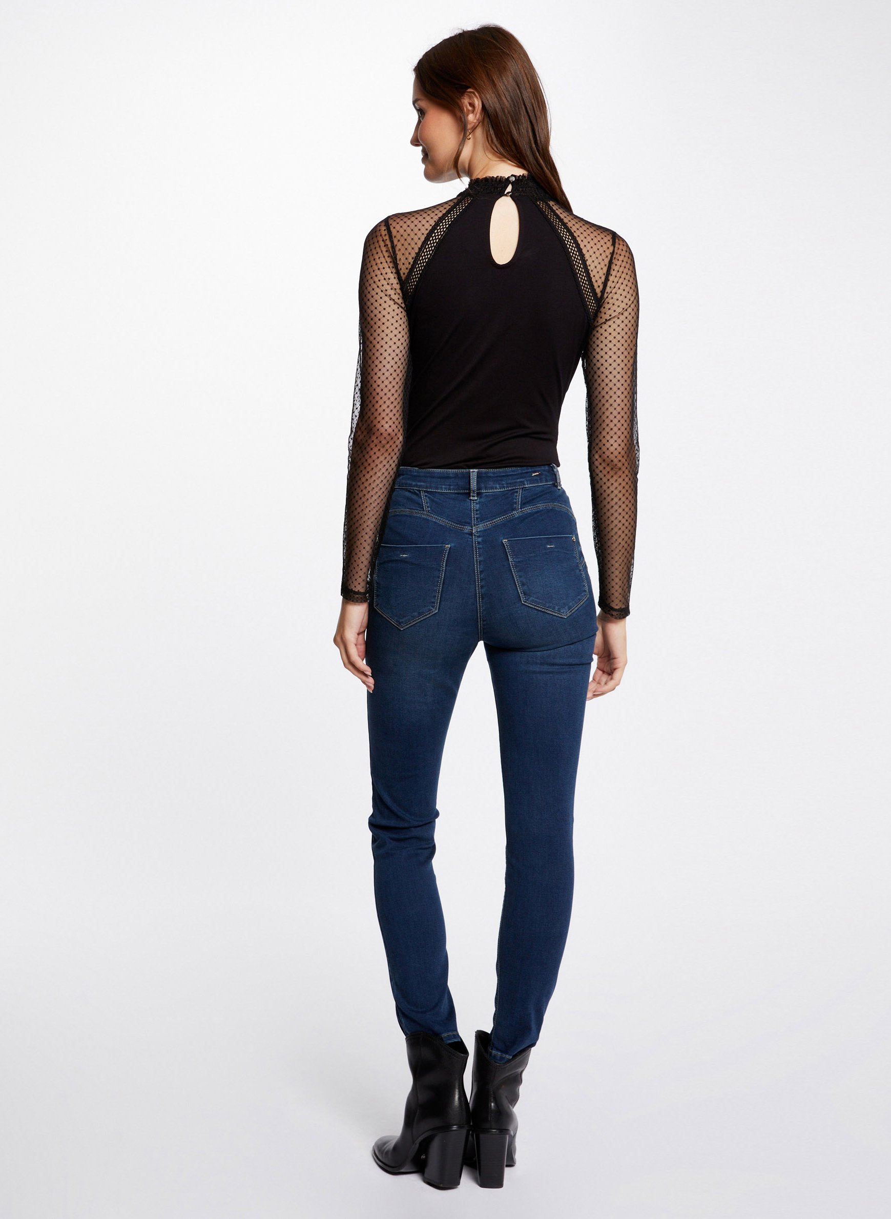 Close-fit high-neck bodysuit MORGAN Black