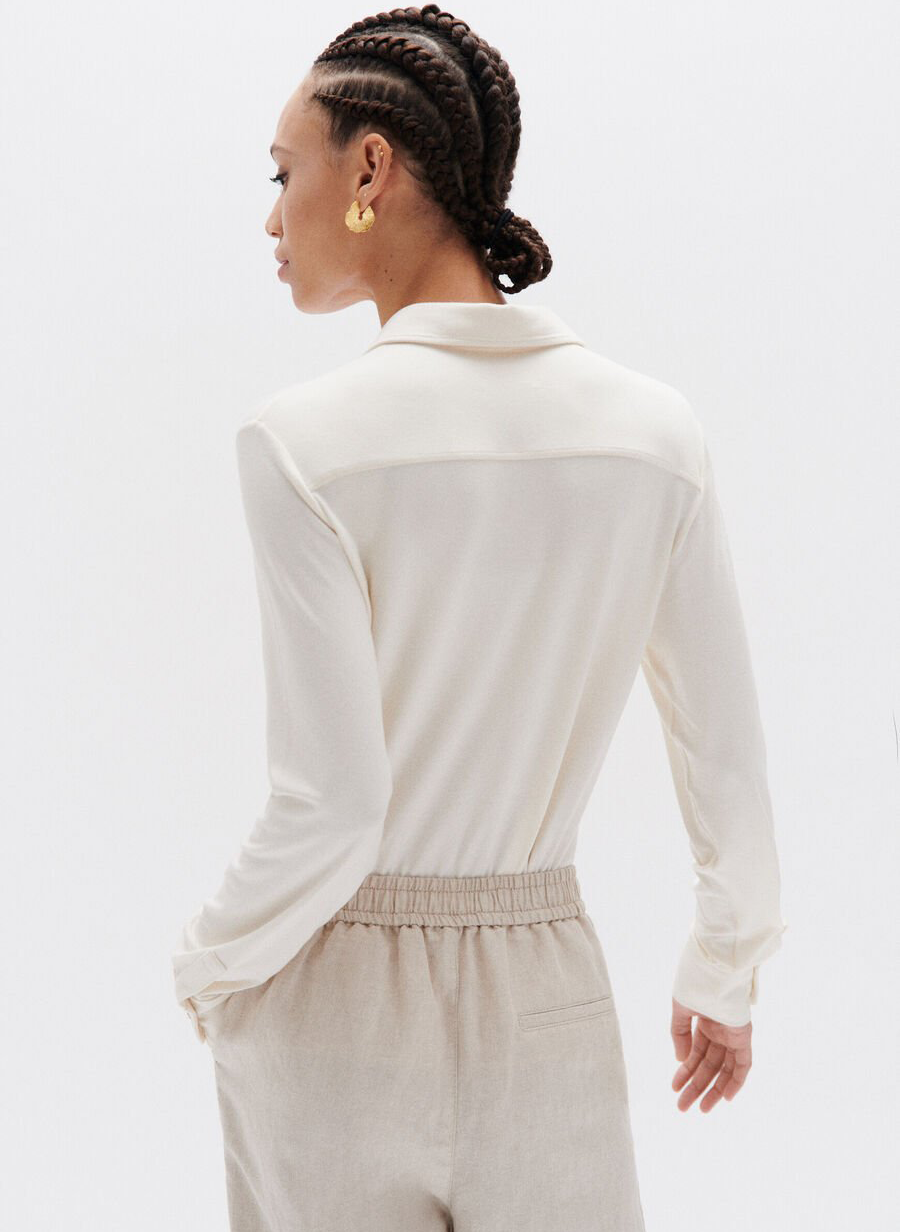 Bluse mit klassischem Kragen CAROLL Beige