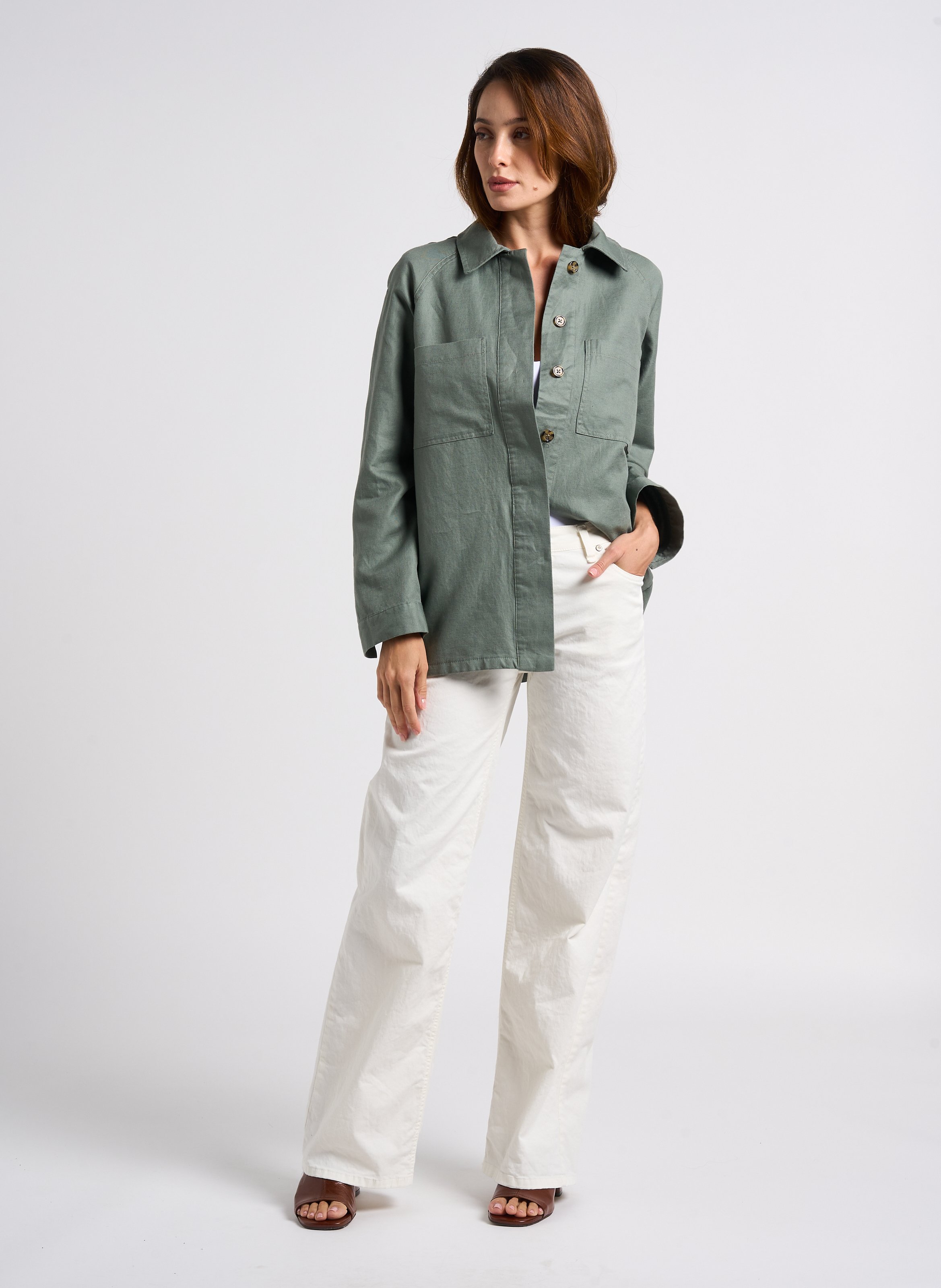 Mules à talon en cuir JONAK Marron