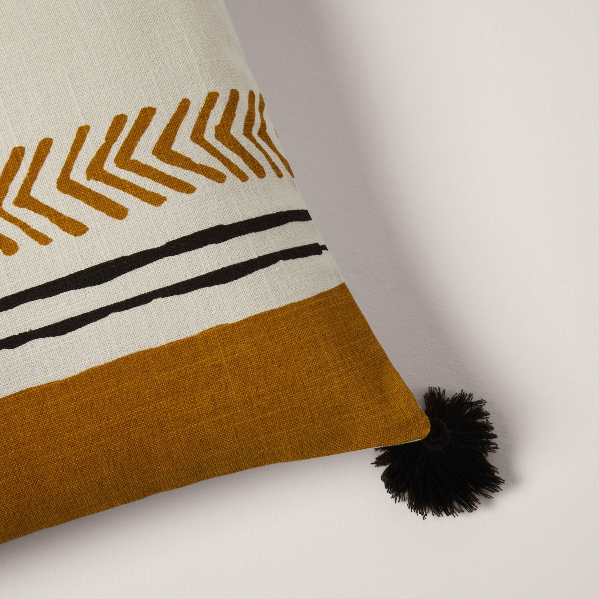 MAHDI - Cotton cushion cover MADURA Yellow