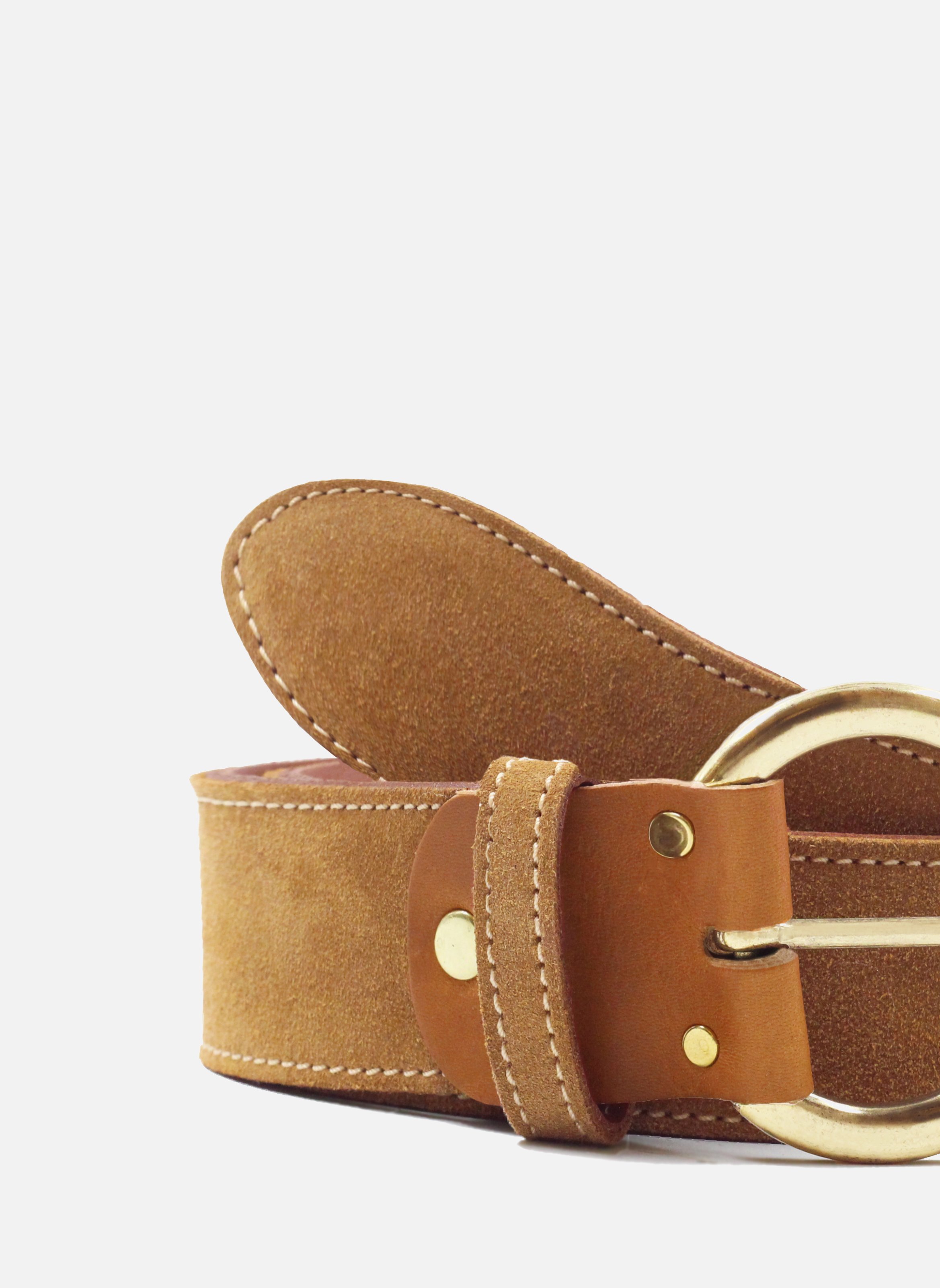 Ceinture bohème cuir daim JULES & JENN Marron