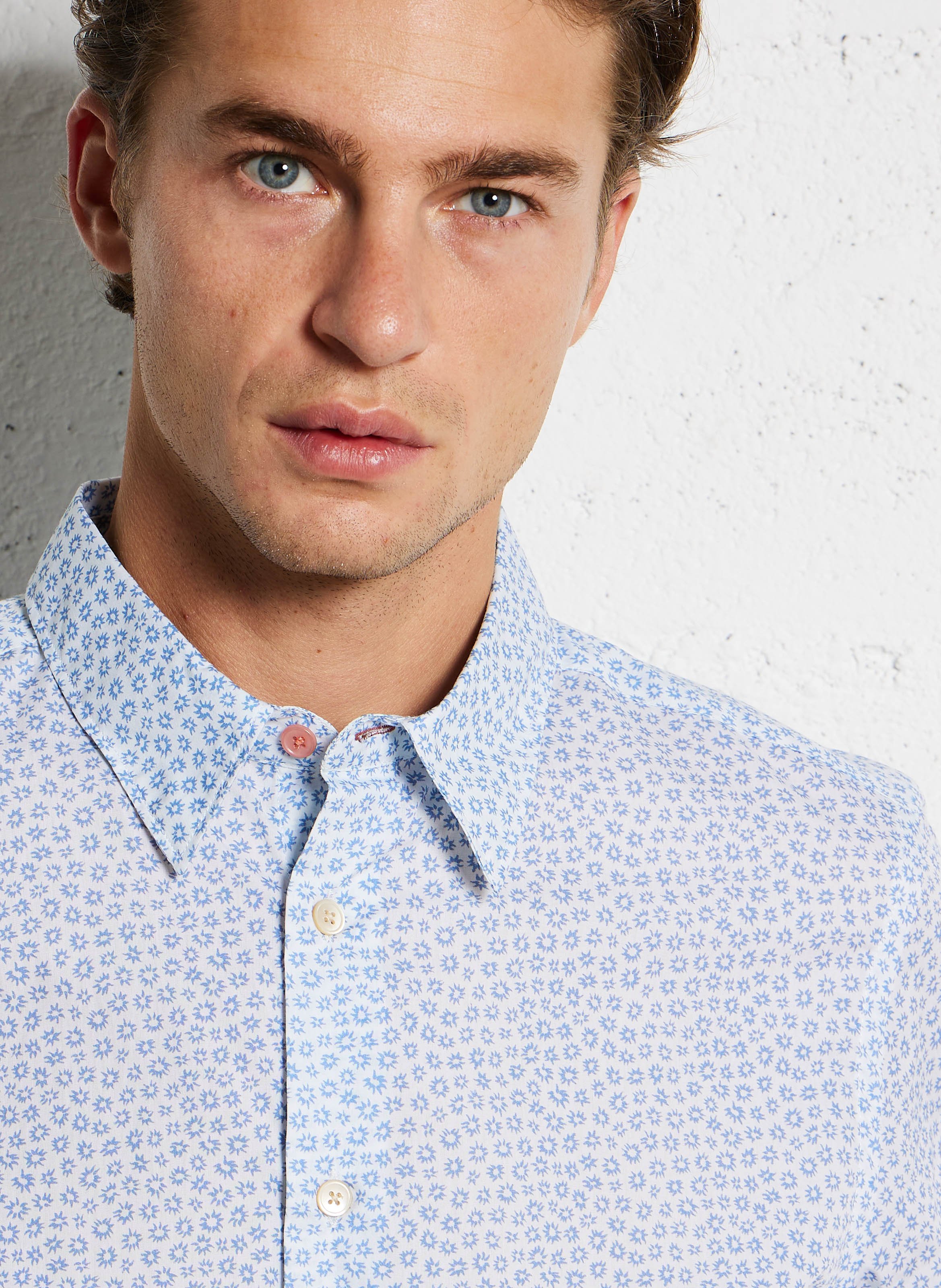 Chemise ajustée imprimée en coton  PAUL SMITH Bleu