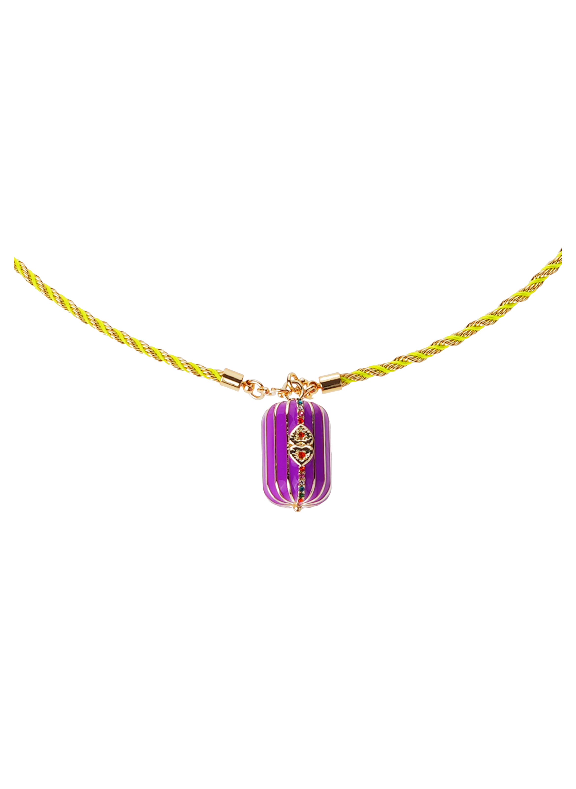Long cord necklace with central charm HIPANEMA Purple