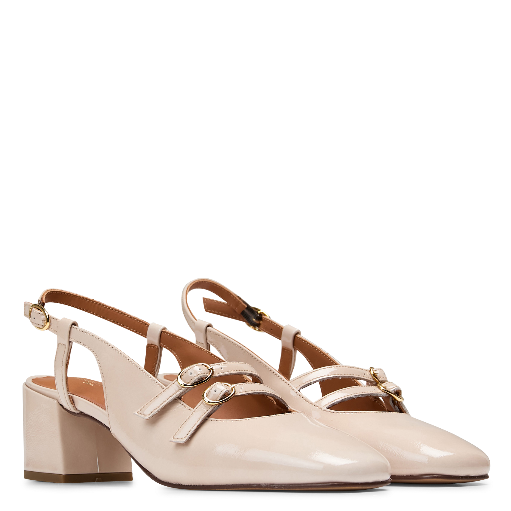 Leather mid-calf boots with pointed toe MAISON TOUFET Beige