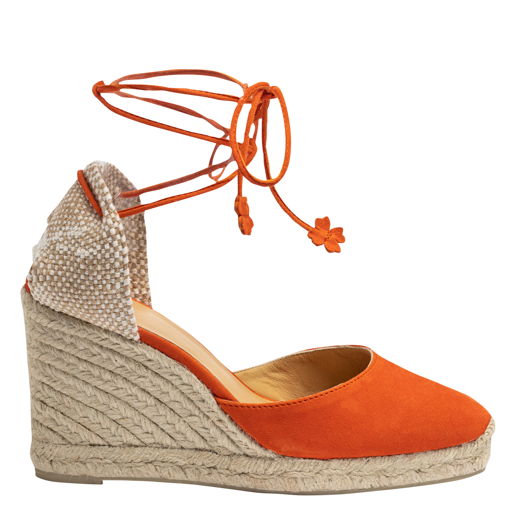 Sandales compensées en suede CASTANER Orange