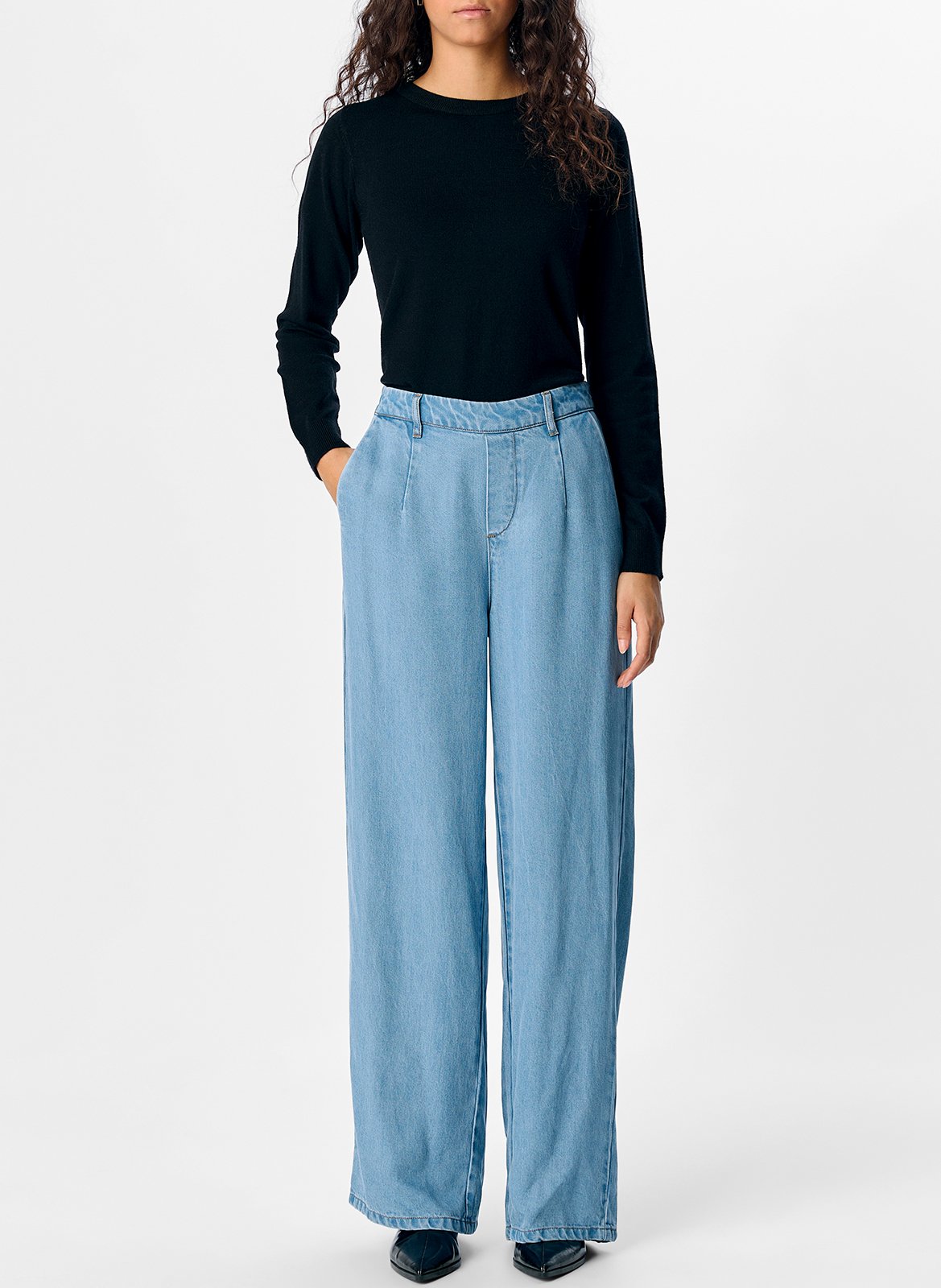 Elasticated wide-leg trousers OBJECT Blue