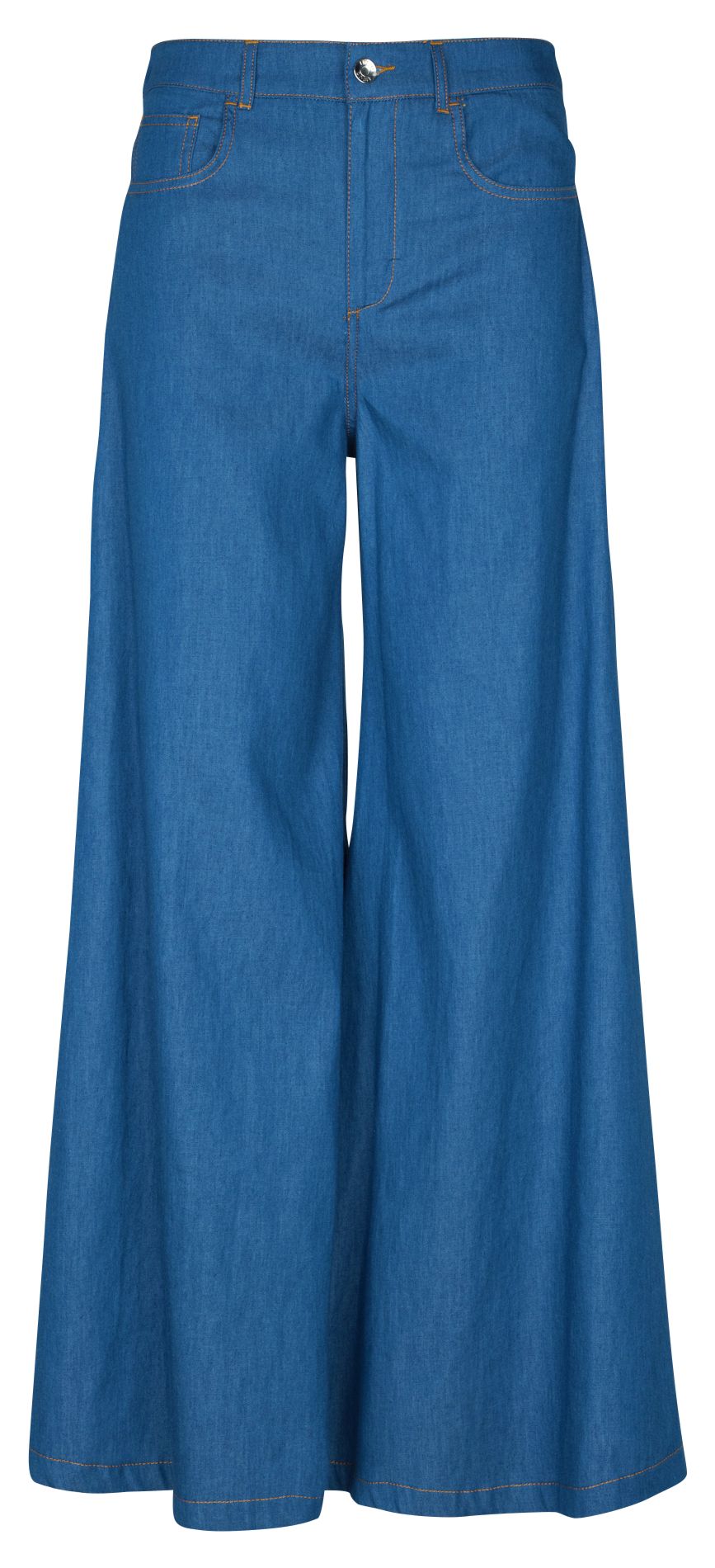 Pantaloni in denim largo in cotone Den blue dk ciampy w Liu