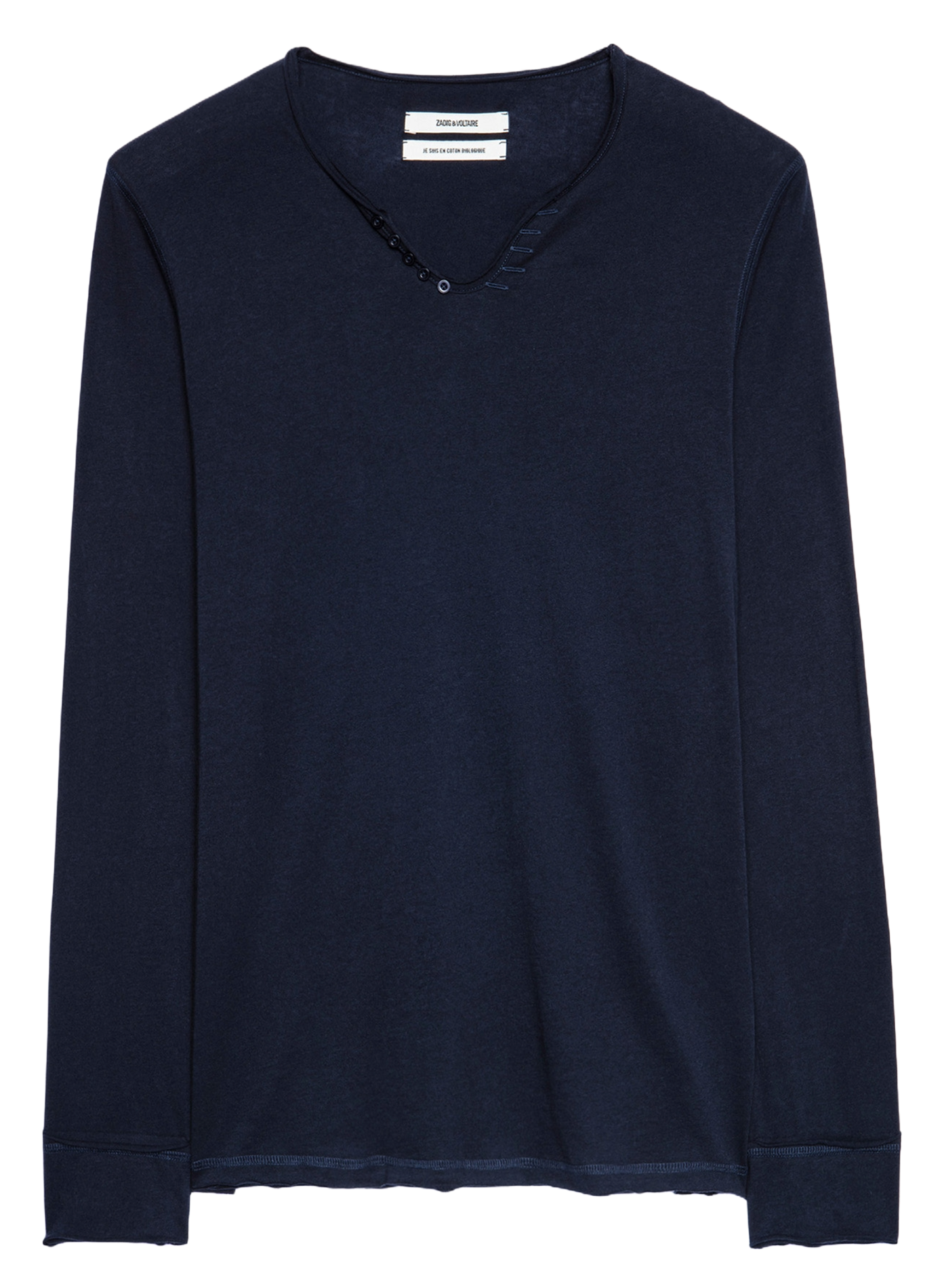 Tes-shirt droit en coton bio ZADIG&amp;VOLTAIRE Bleu