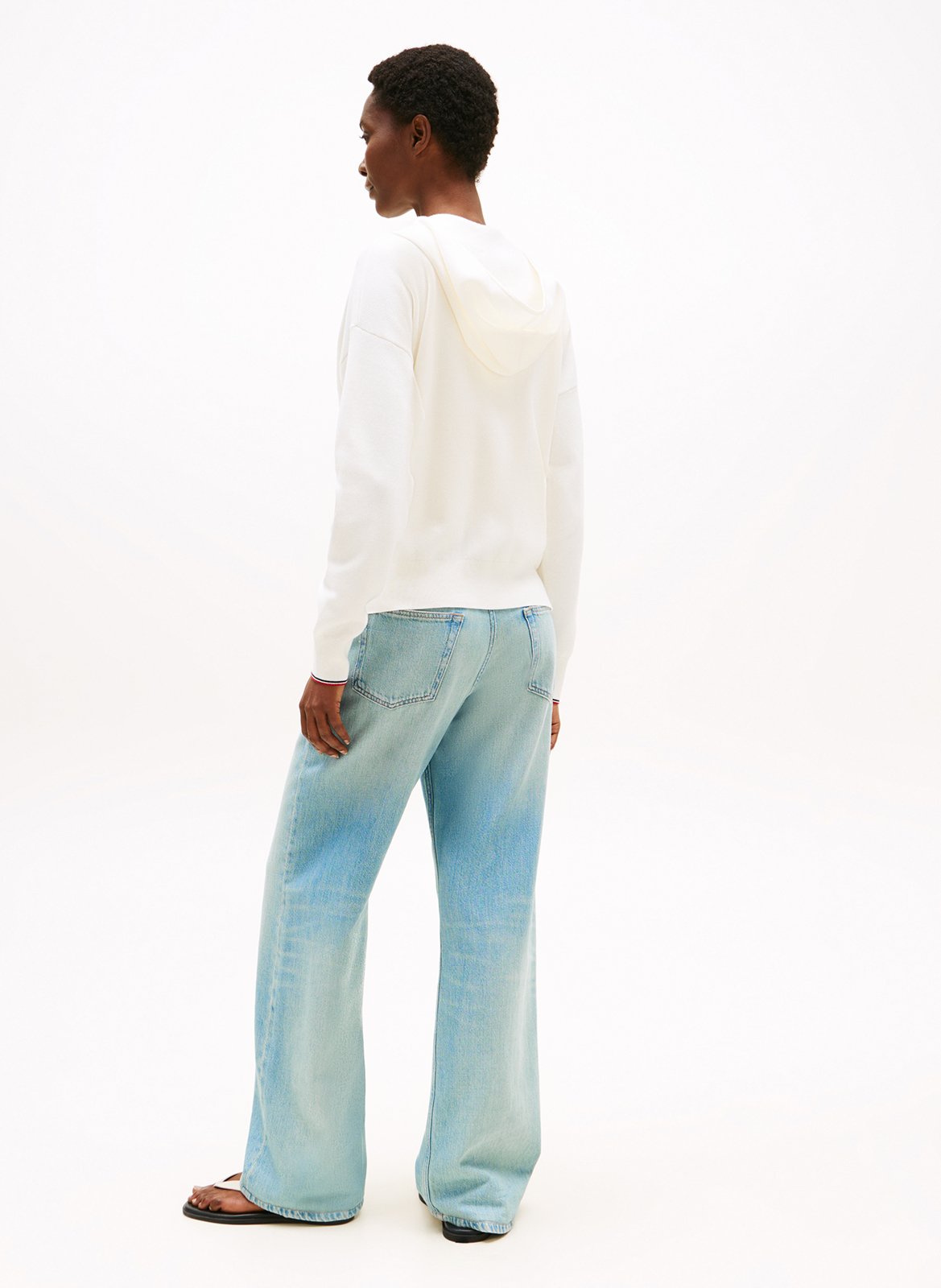 Sweat à capuche en coton bio mélangé TOMMY HILFIGER Blanc