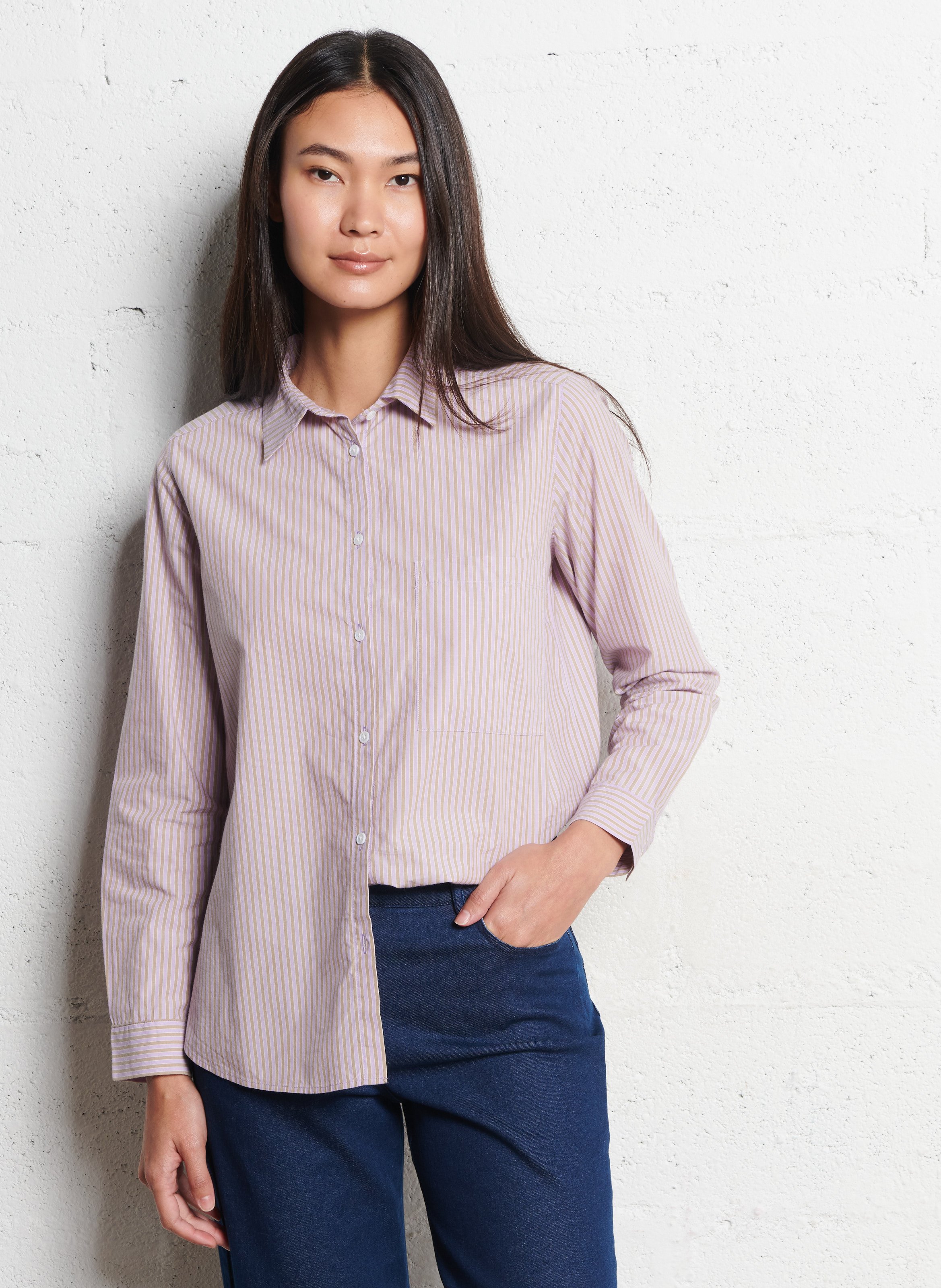 Colonel plain shirt NICE THINGS Purple