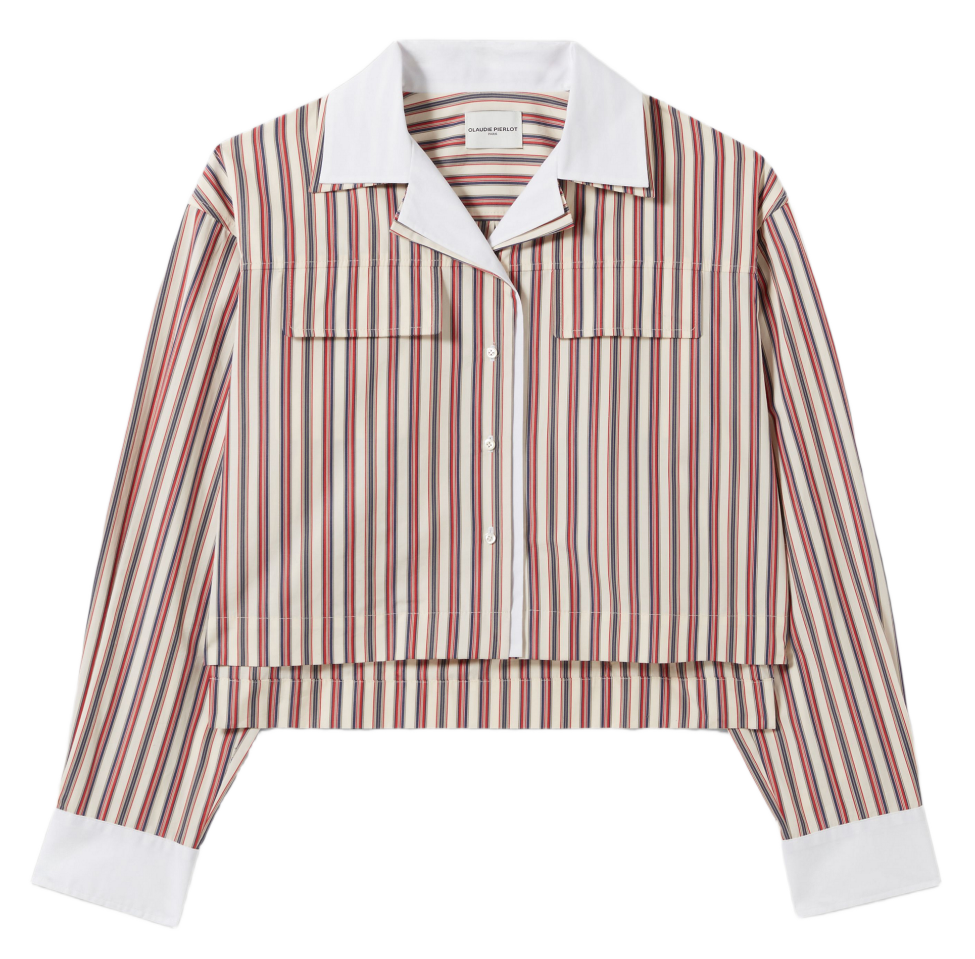 Cotton canvas shirt with tailored collar CLAUDIE PIERLOT Multicolored