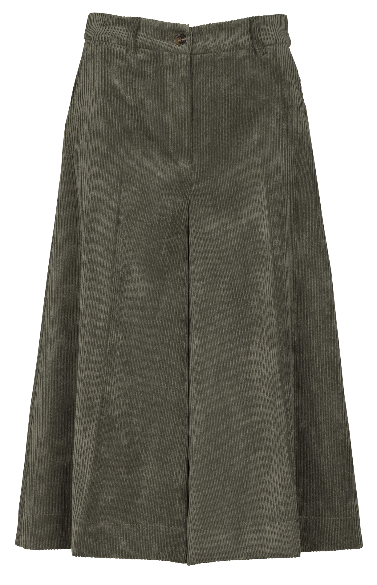 Wide-leg corduroy Bermuda shorts LA FEE MARABOUTEE Green