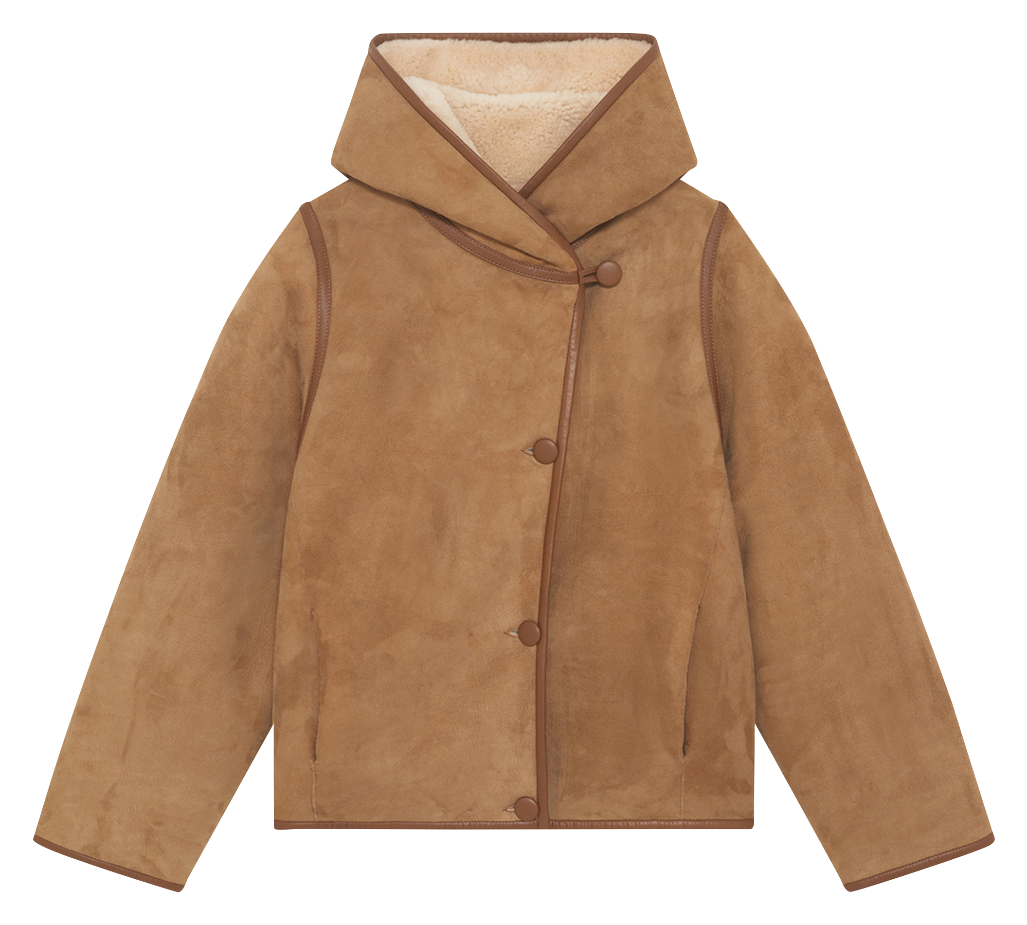 Straight suede leather coat PABLO Brown