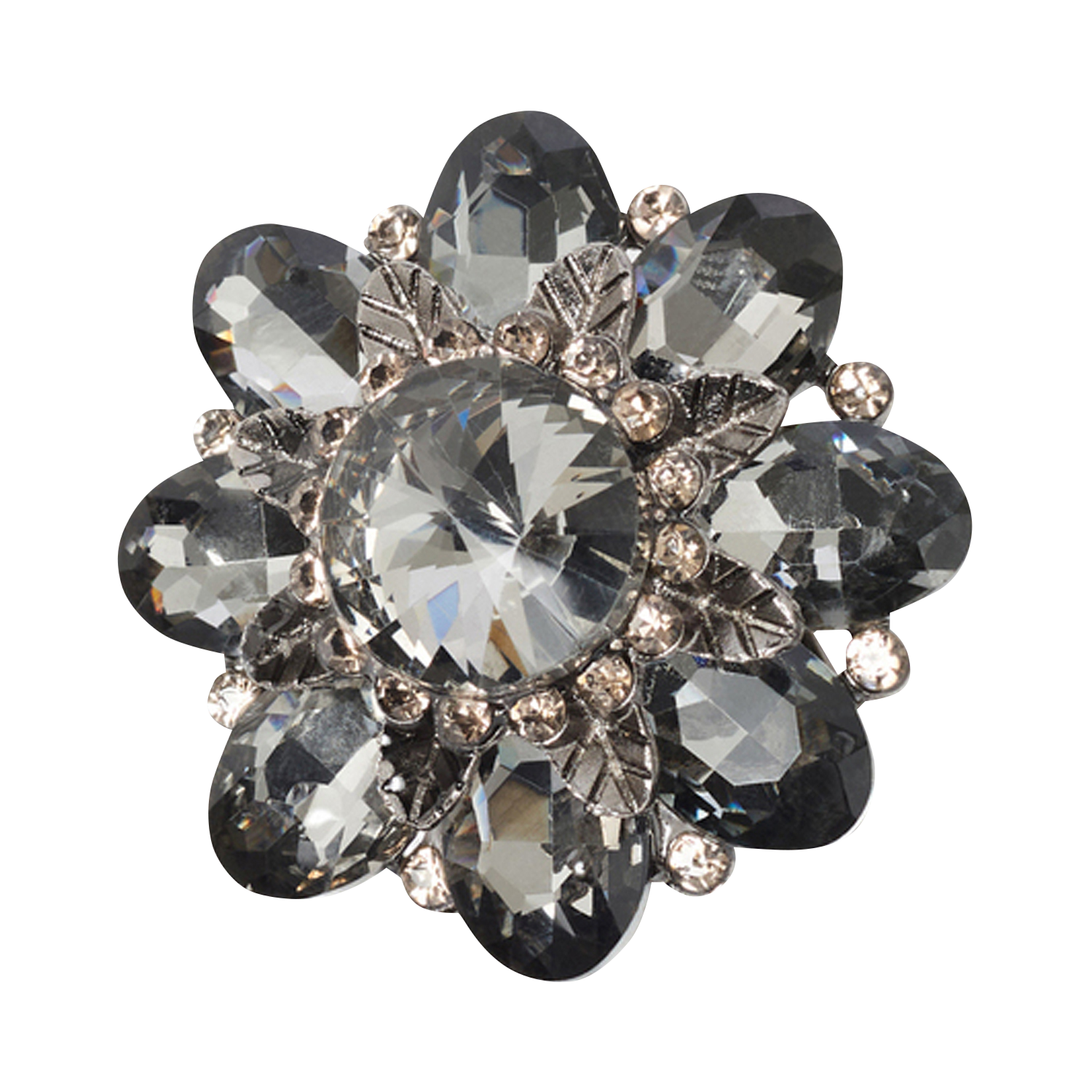 Brooch with stones and rhinestones GERARD DAREL Grey
