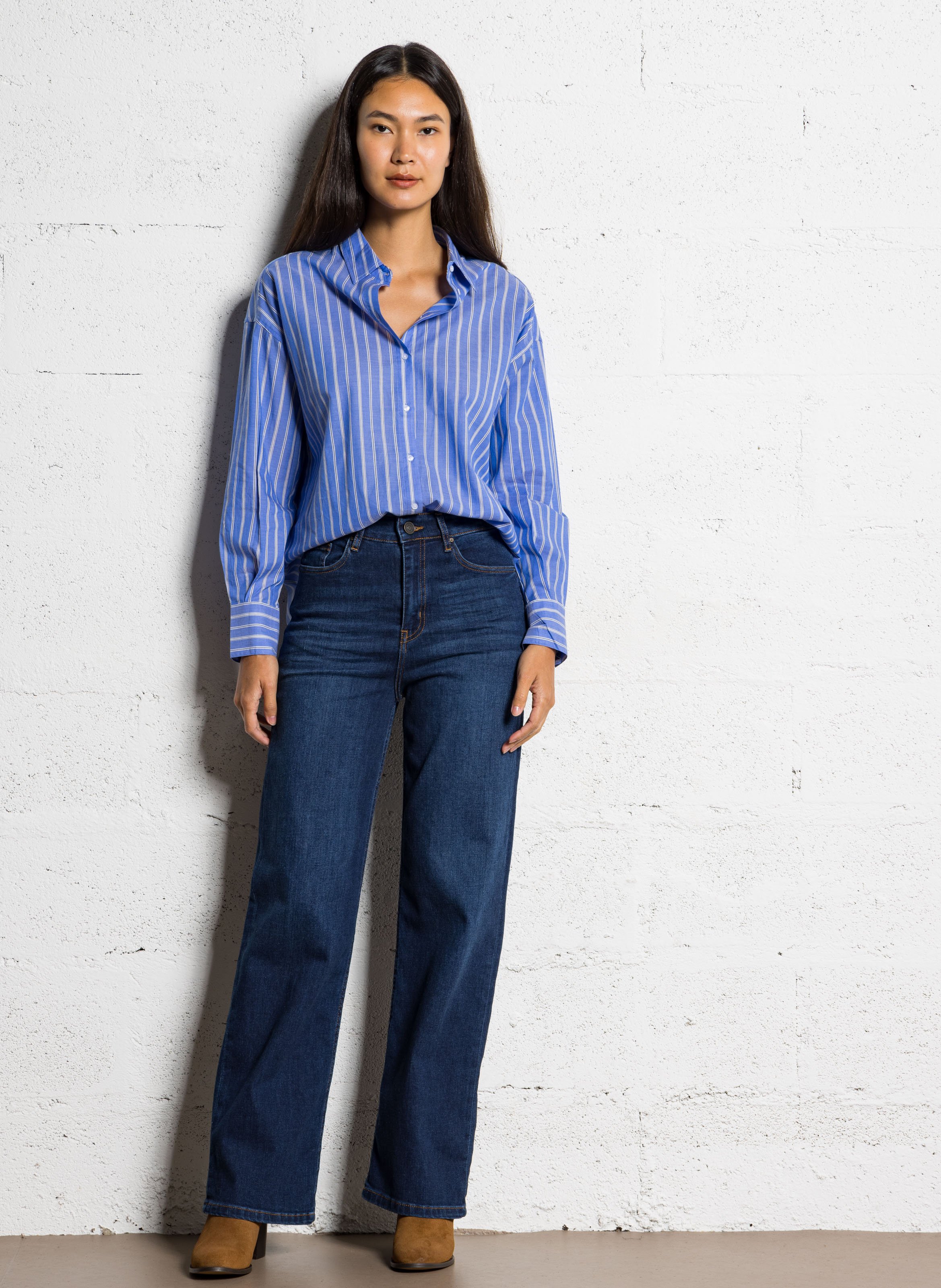 Jean droit en coton mélangé SUD EXPRESS Bleu