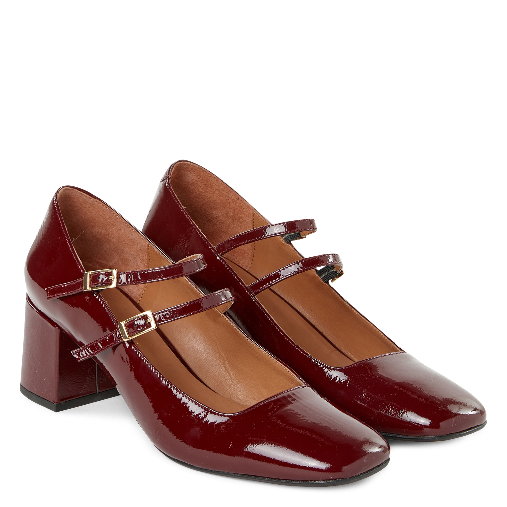 Heeled patent leather Mary Janes SAISON 1865 Purple
