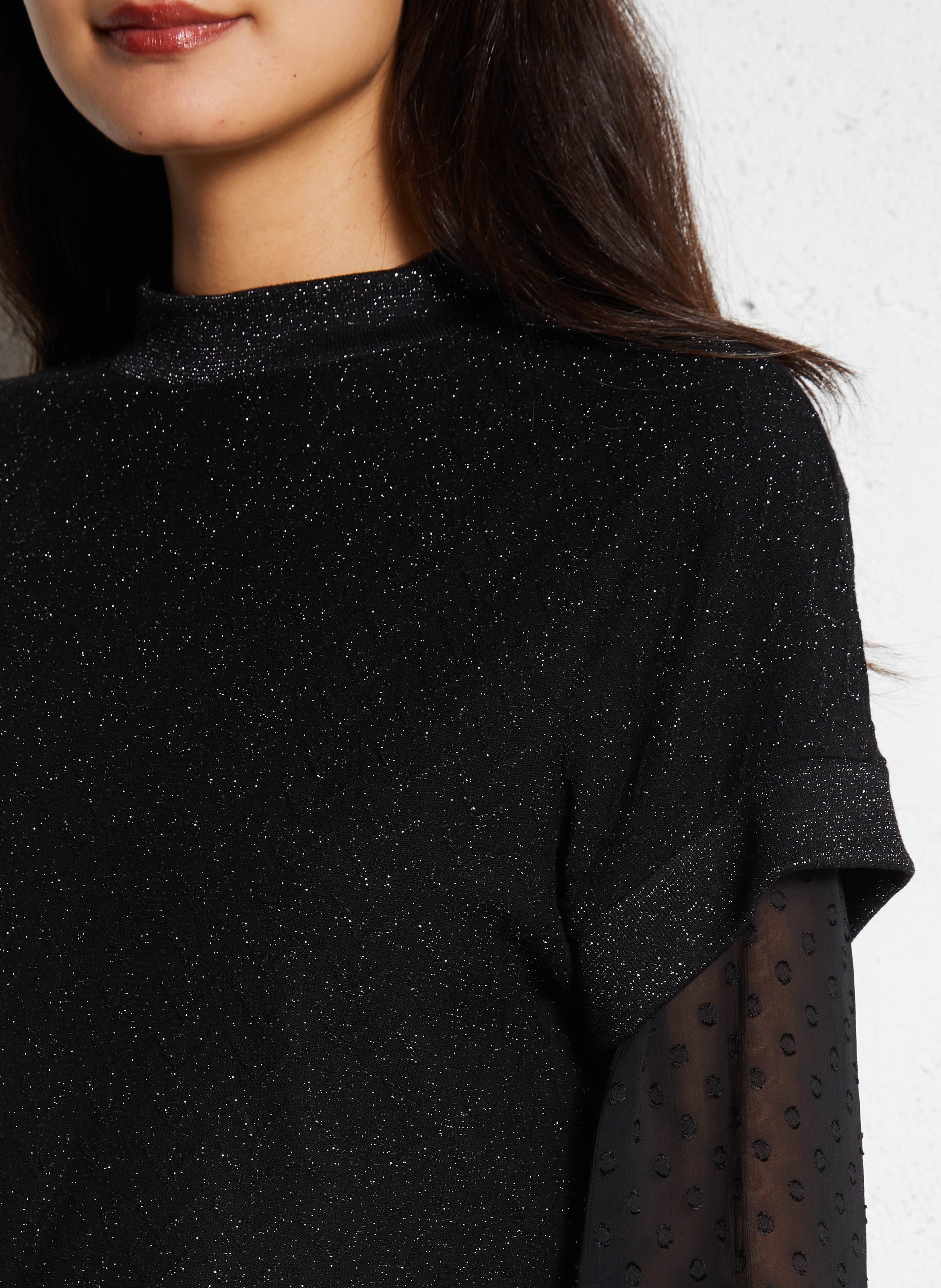 Knit crop top IKKS Black