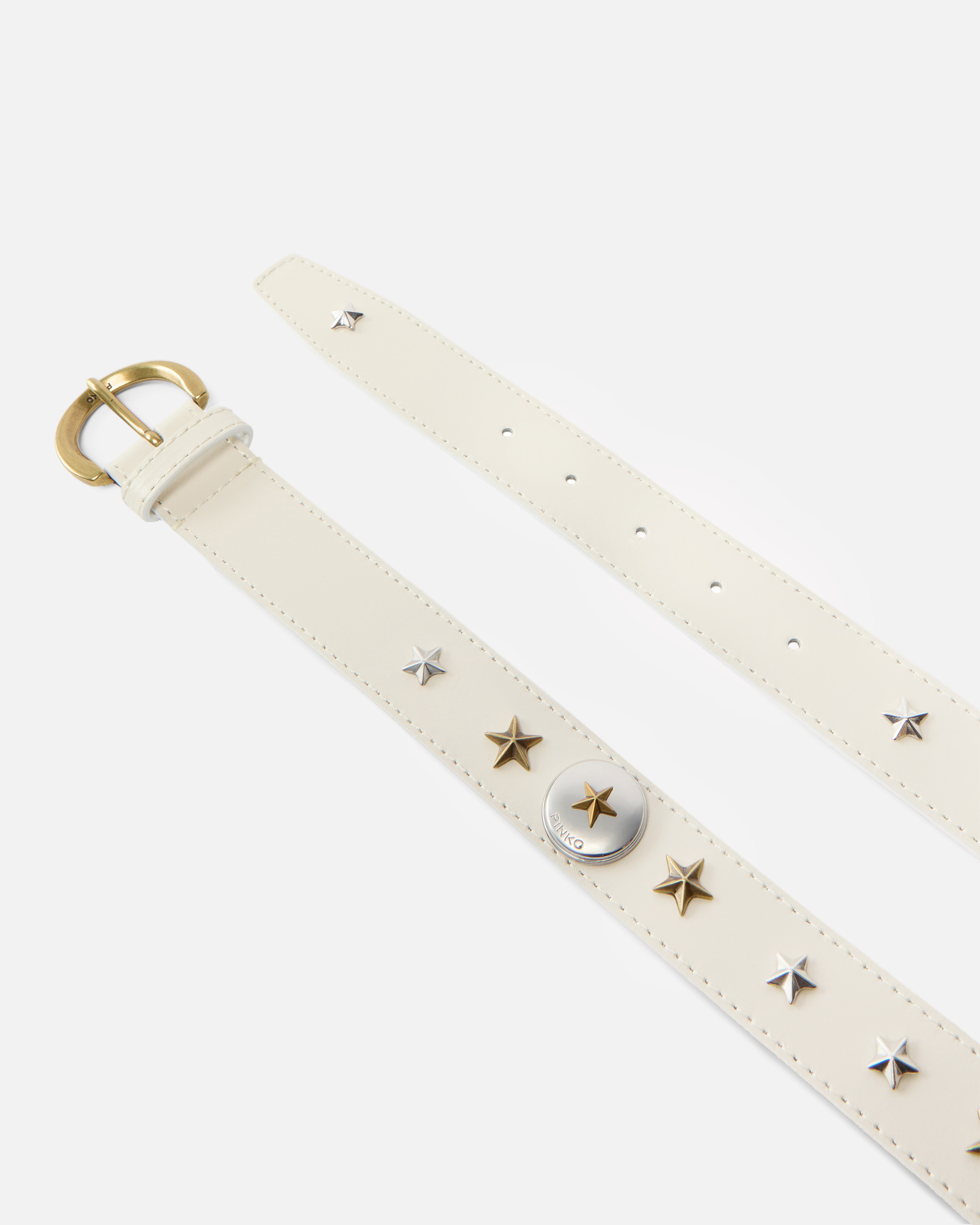 Studded belt 3 cm PINKO White
