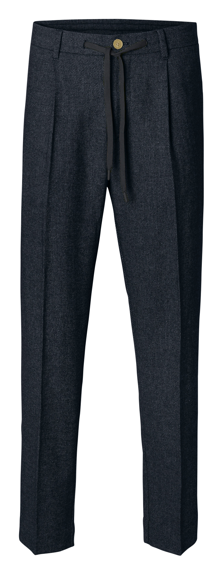 Einfarbige gerade Hose mit Kordelzug SELECTED Blau