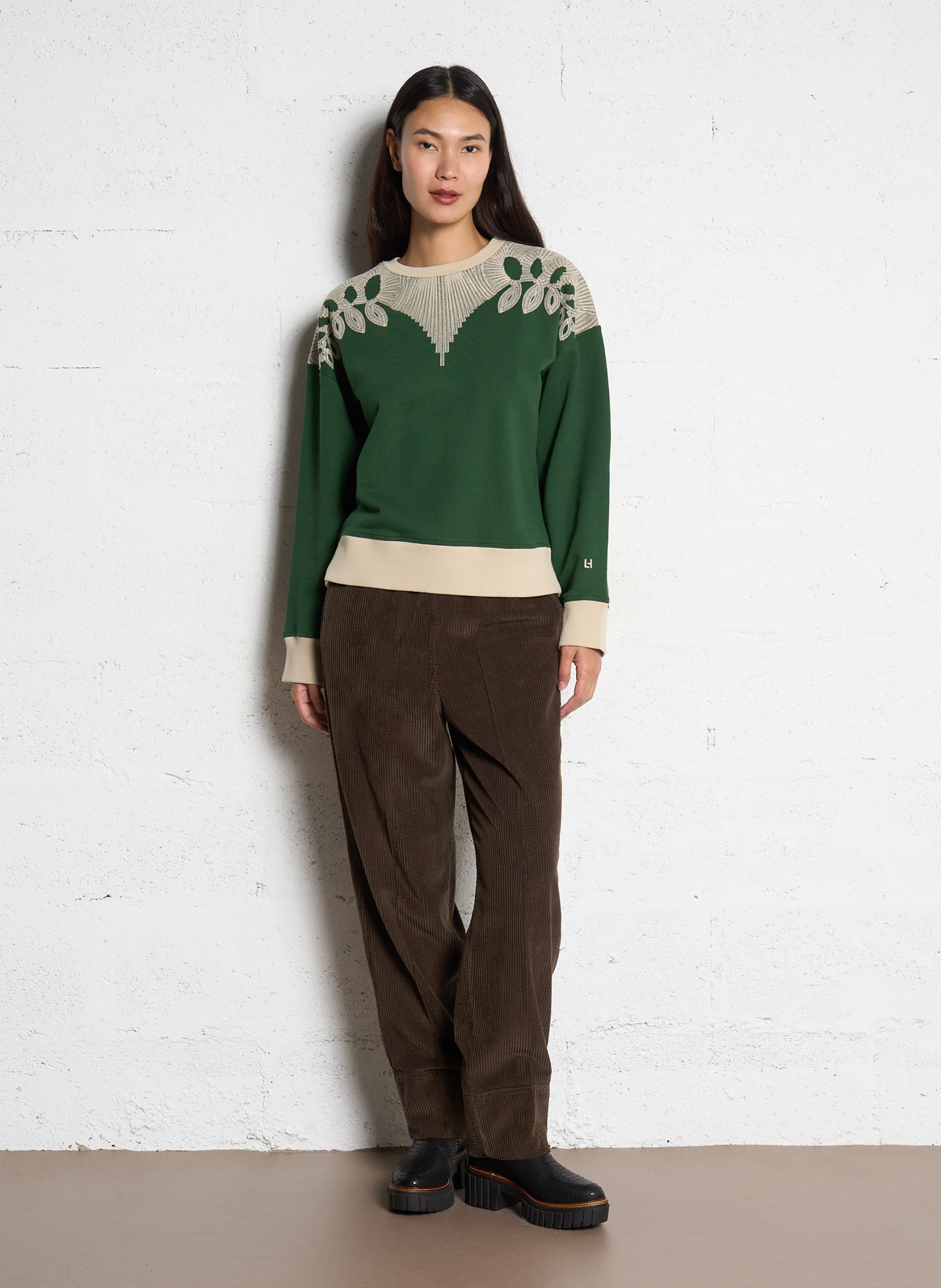 Effen sweater LEON & HARPER Groen