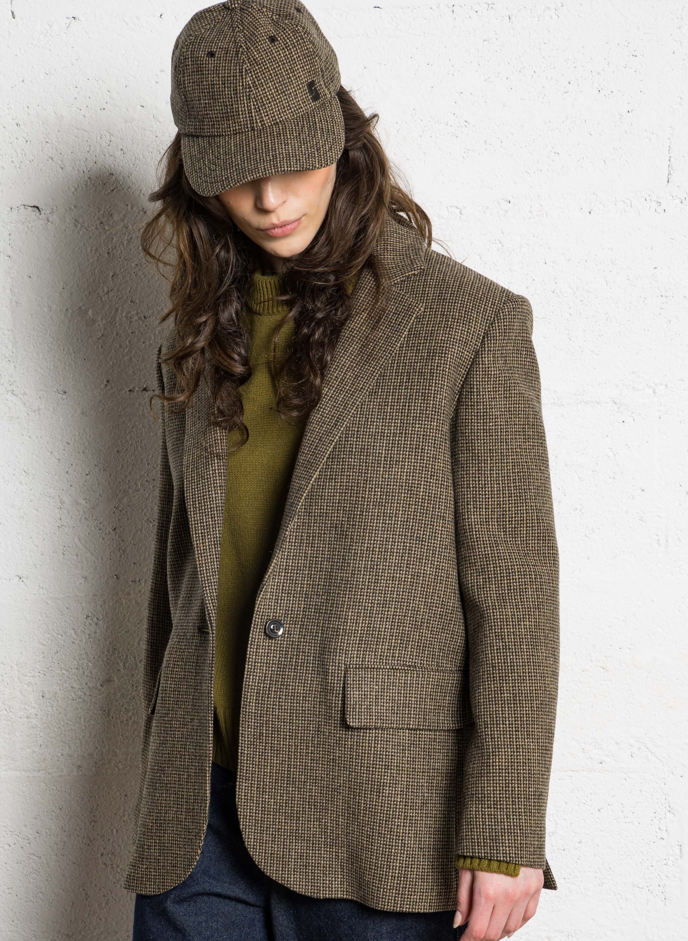 Veste de tailleur droite en laine SOEUR Marron