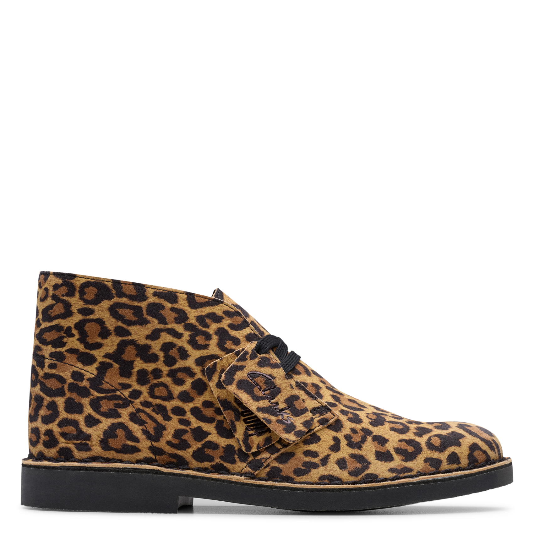 Effen leren enkellaarzen met textuur CLARKS Zwart