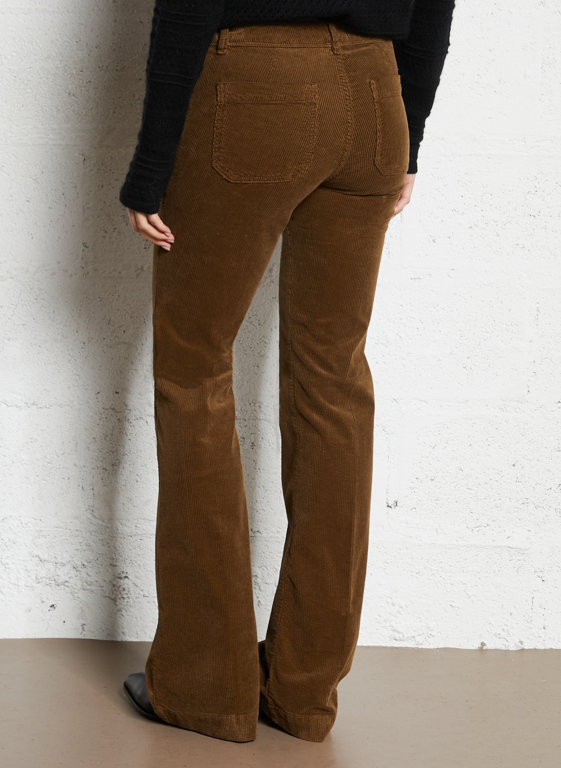 Broek van katoenmix met olifantenpijpen ACQUAVERDE Bruin