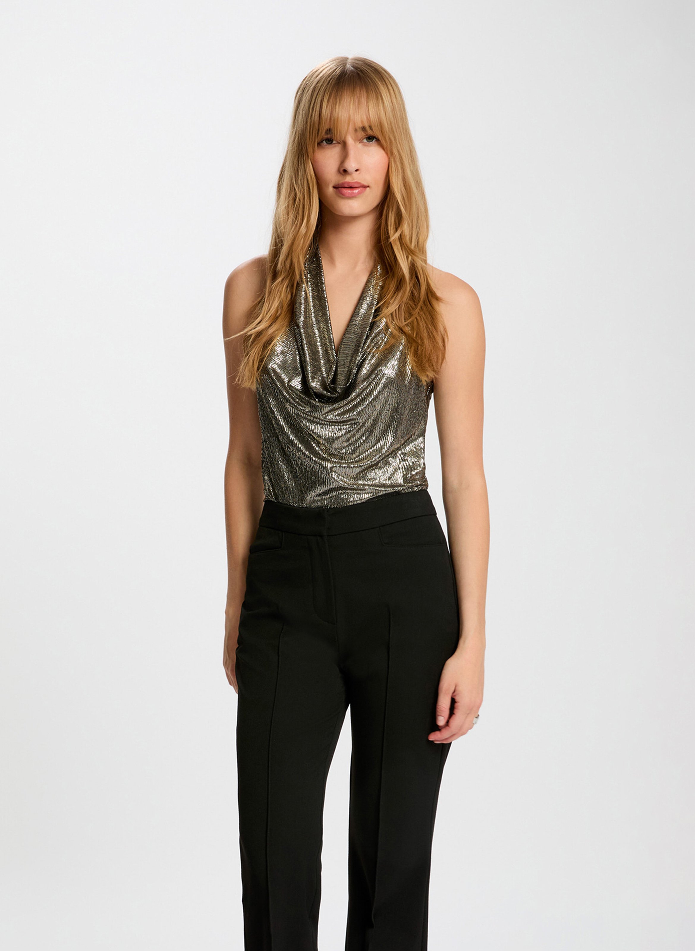 Top sans manches col bénitier MORGAN Doré