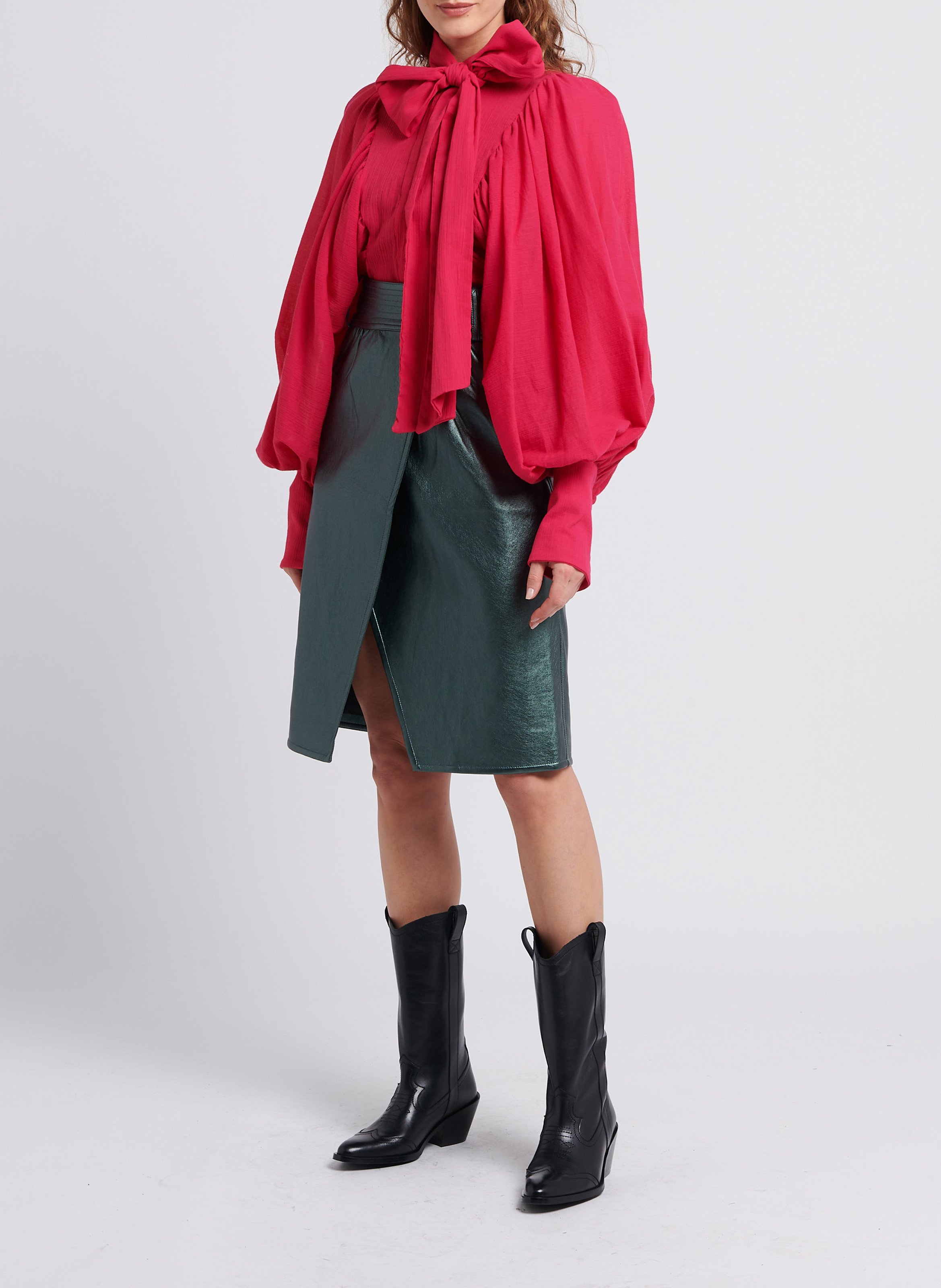 Jupe portefeuille taille haute  THE LABEL EDITION Vert