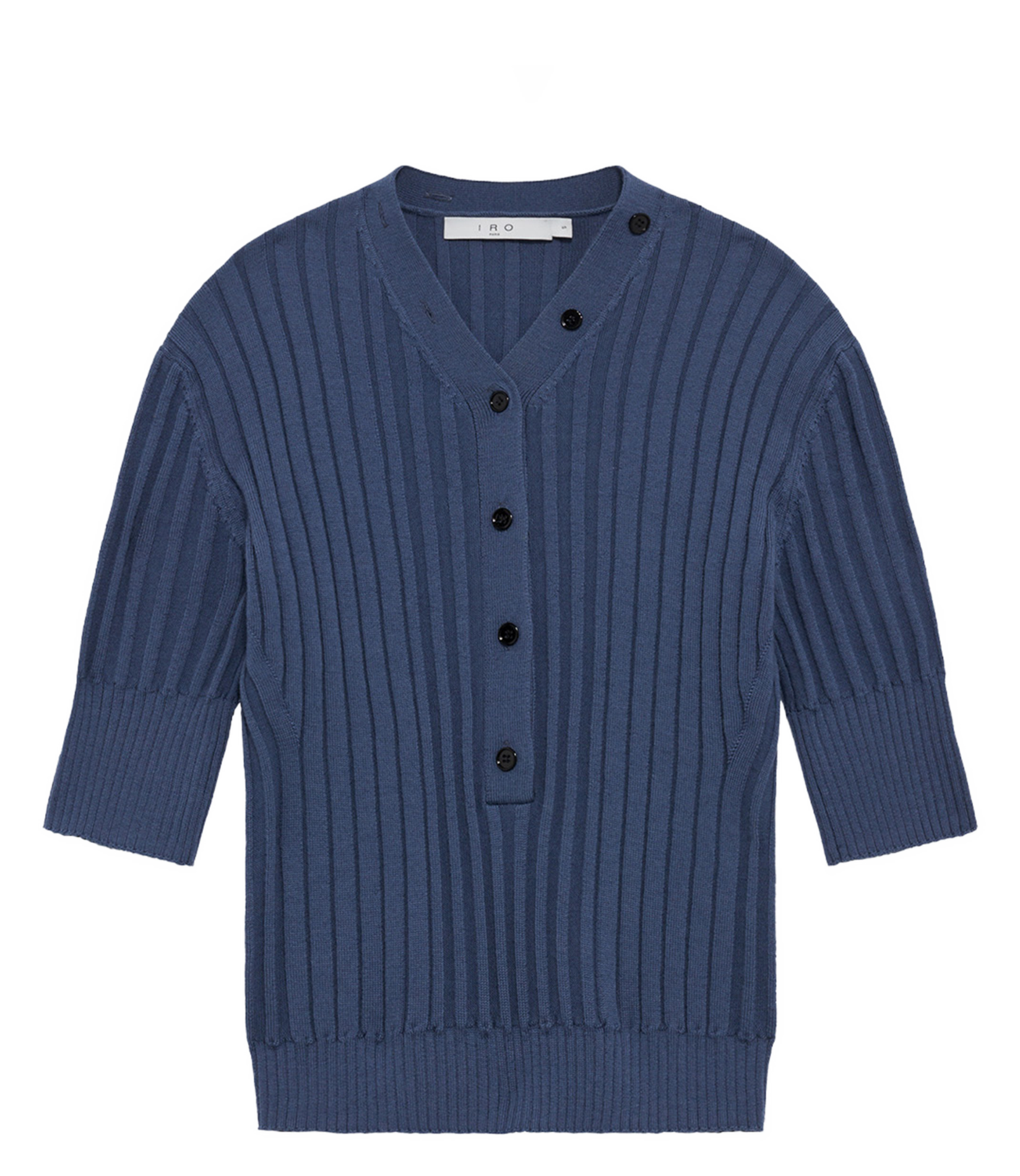 Pull col V en laine IRO Bleu