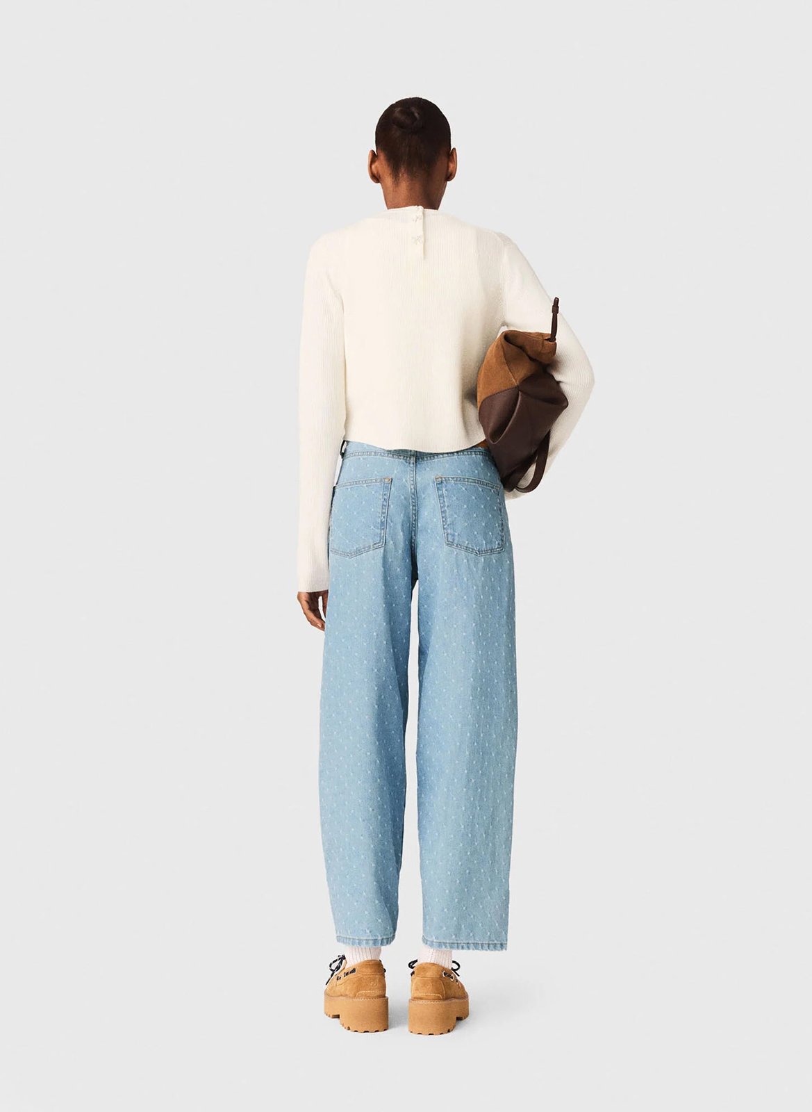 Ribbed wool solid color sweater MAJE Beige