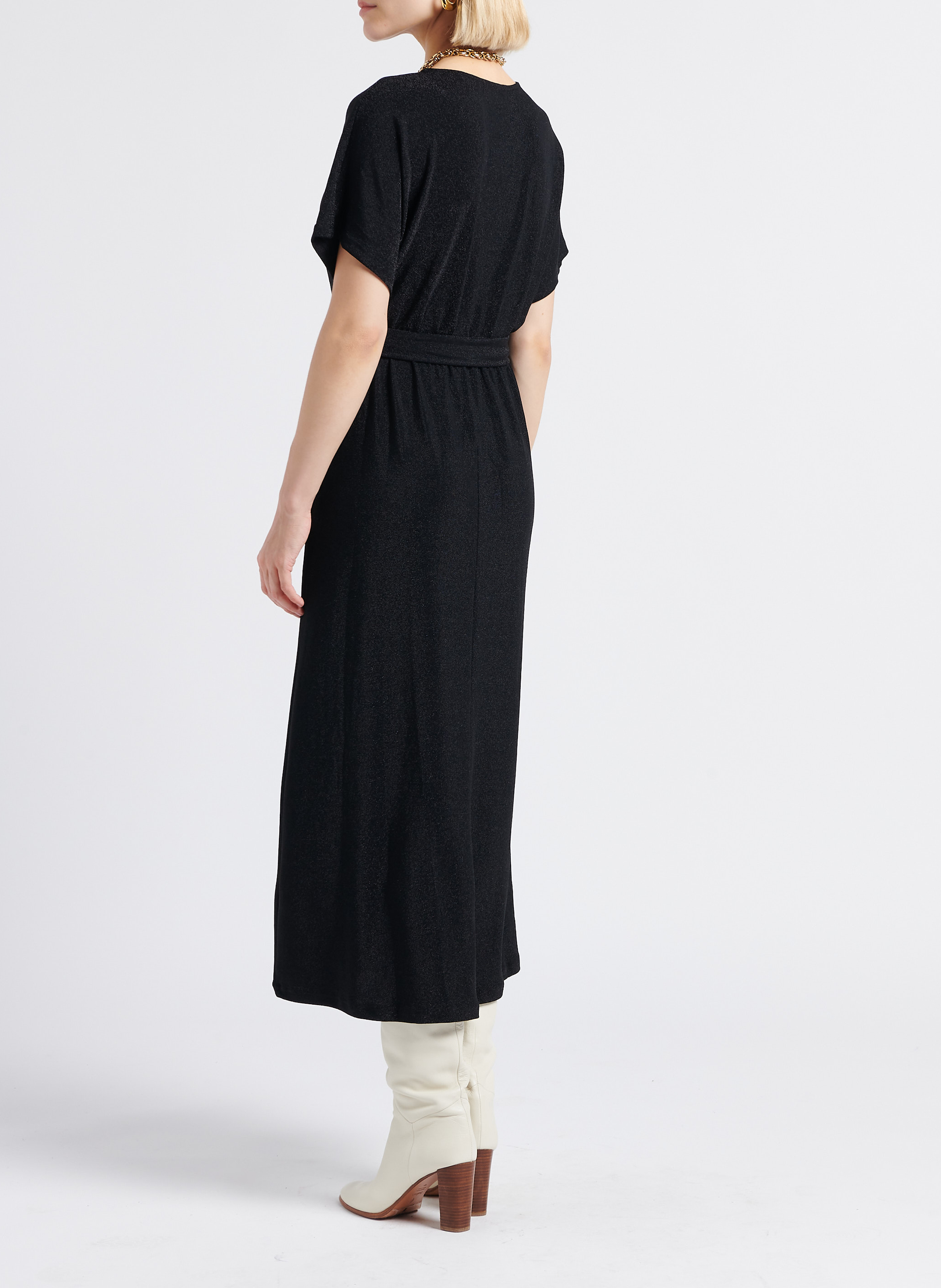 Robe longue col V  GRACE ET MILA Noir